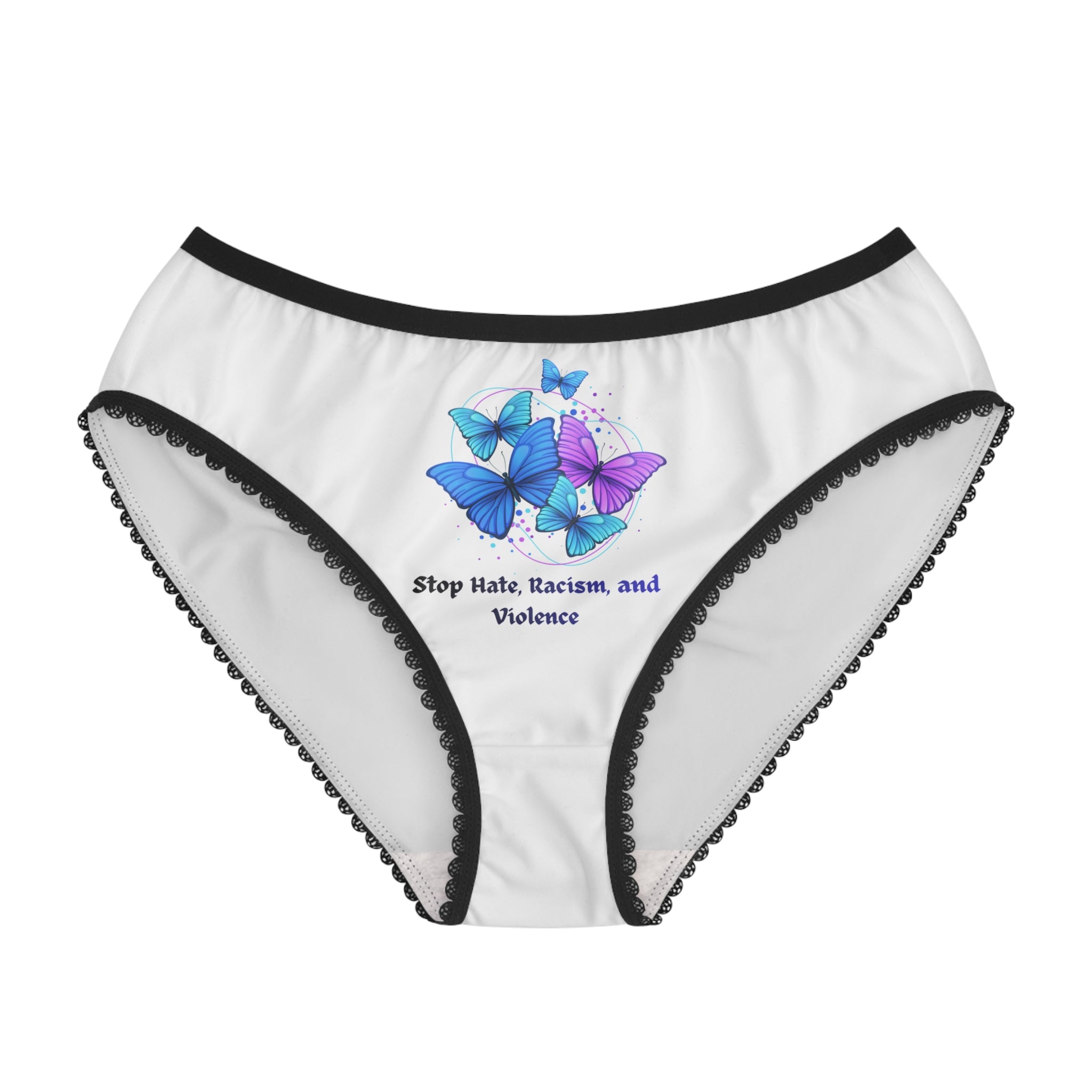 Butterfly Peace Briefs — "Stop Hate, Racism, and Violence" Women's Underwear