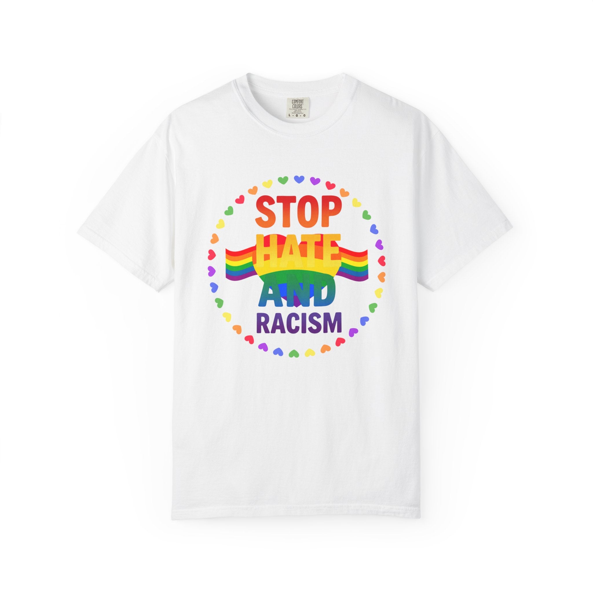 Stop Hate and Racism Rainbow T-Shirt
