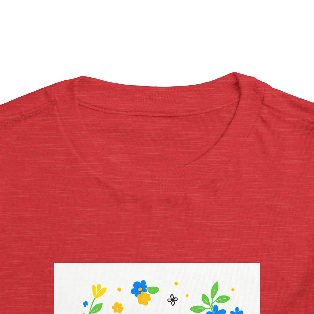 Toddler Tee — "Stop Hate, Racism, and Violence" Floral Anti-Racism Kids Shirt