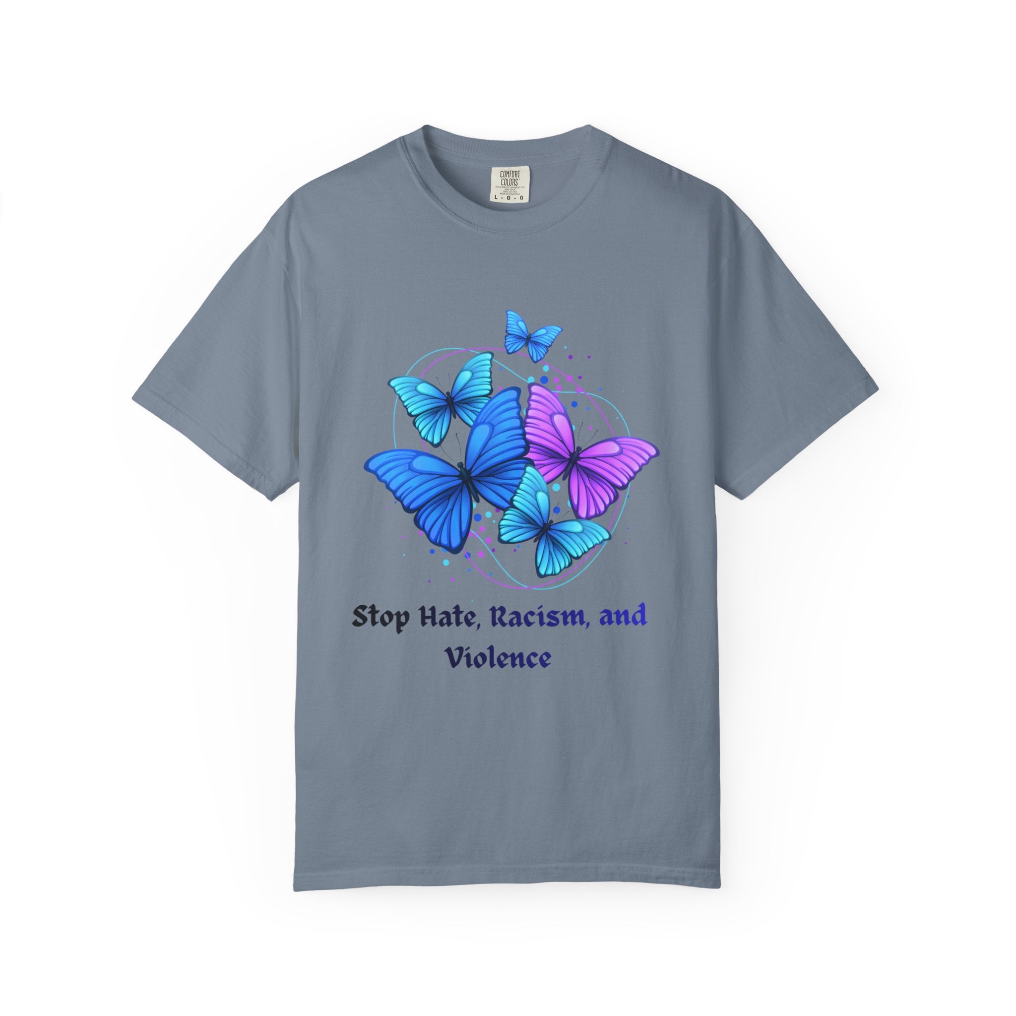 Butterfly Peace T-Shirt — "Stop Hate, Racism, and Violence" Anti-Violence Tee