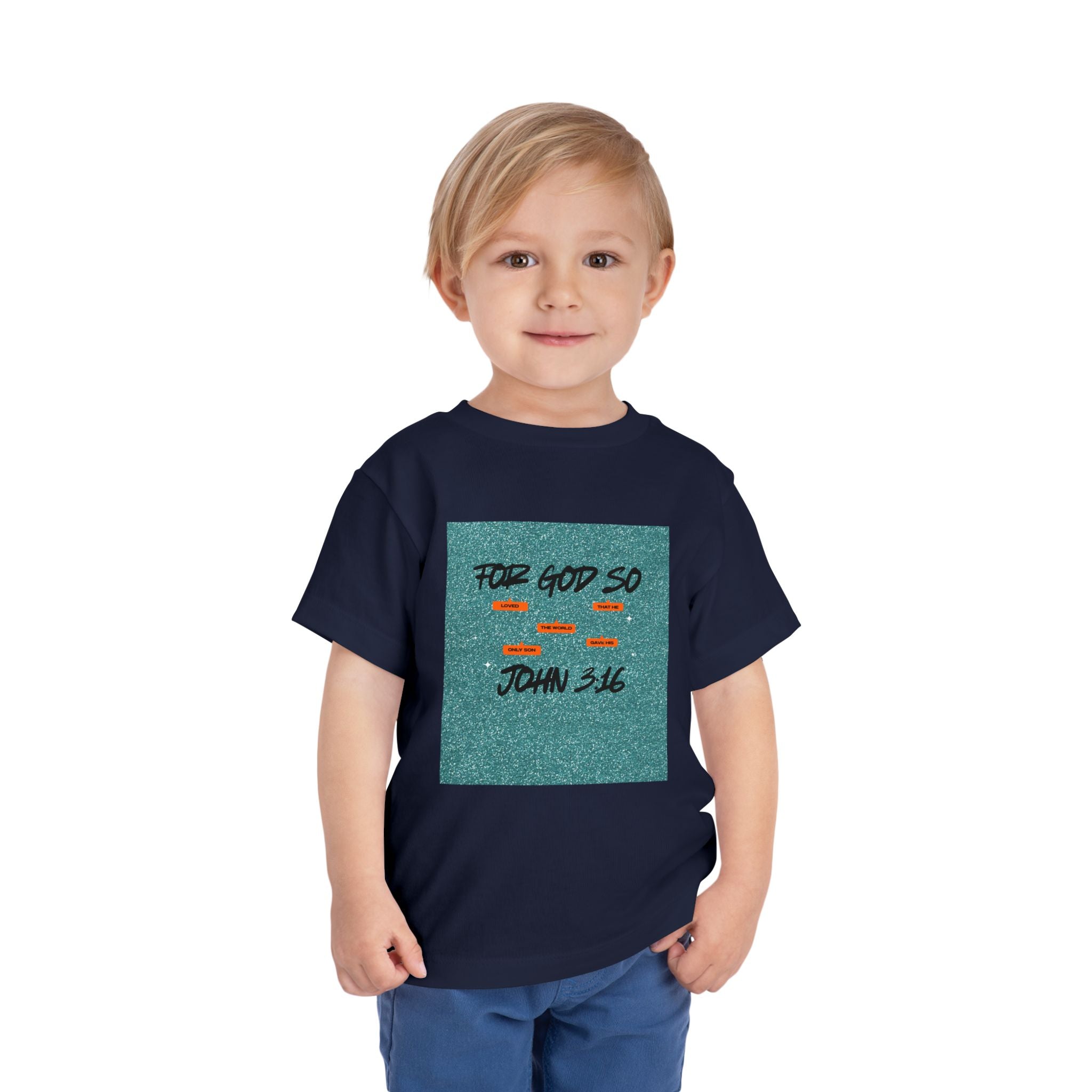 Toddler Tee — "For God So" John 3:16 Christian Kids Shirt