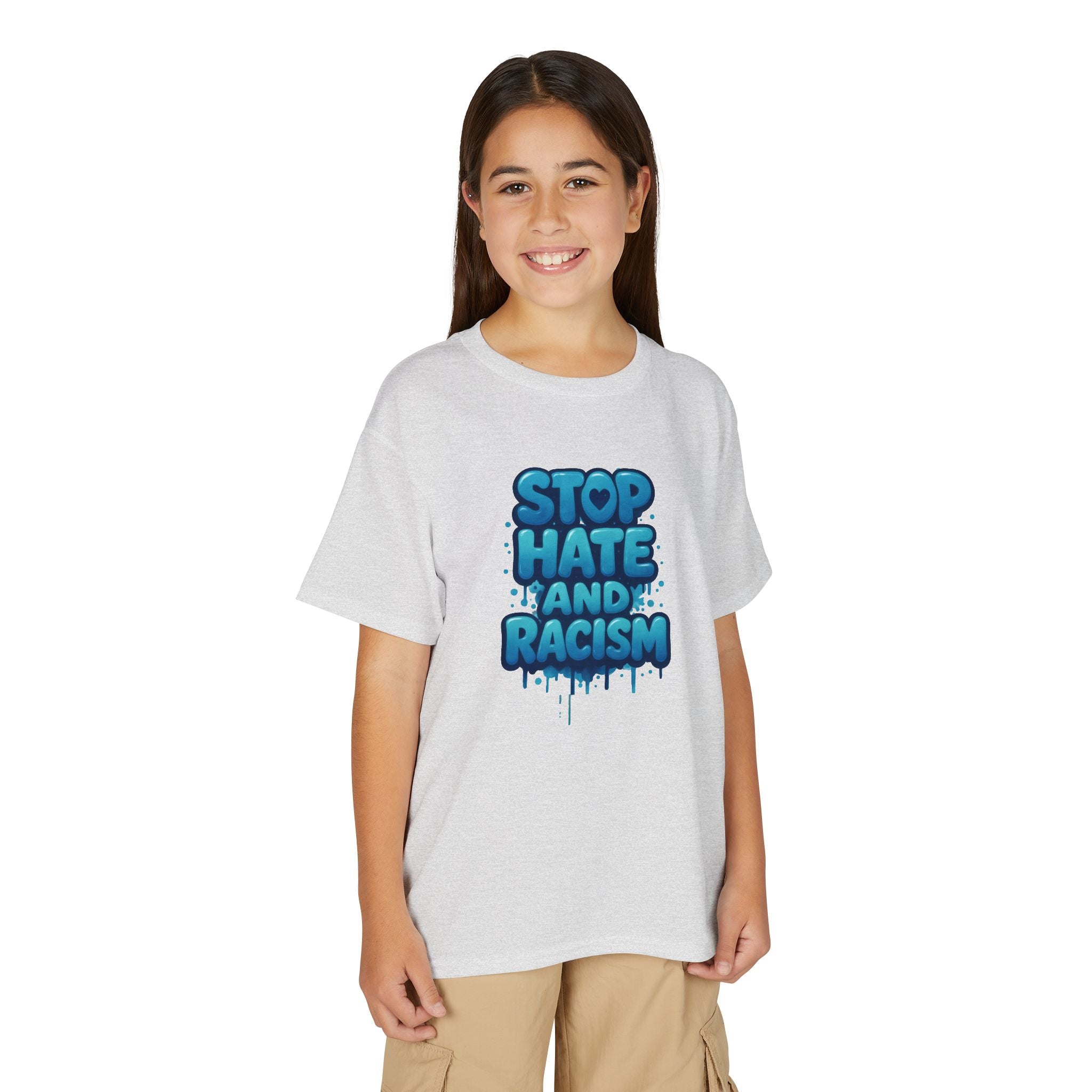 Stop Hate and Racism Youth T-Shirt — Anti-Racism Message Tee