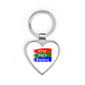 Stop Hate & Racism Heart Keychain — Anti-Racism Solidarity Gift