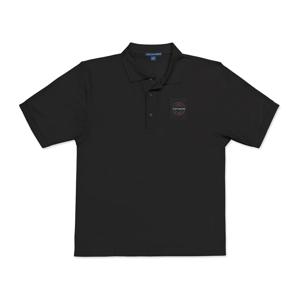 Embroidered 'Just Breathe' White Polo Shirt