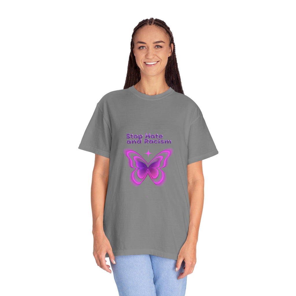 Stop Hate and Racism Butterfly T-Shirt