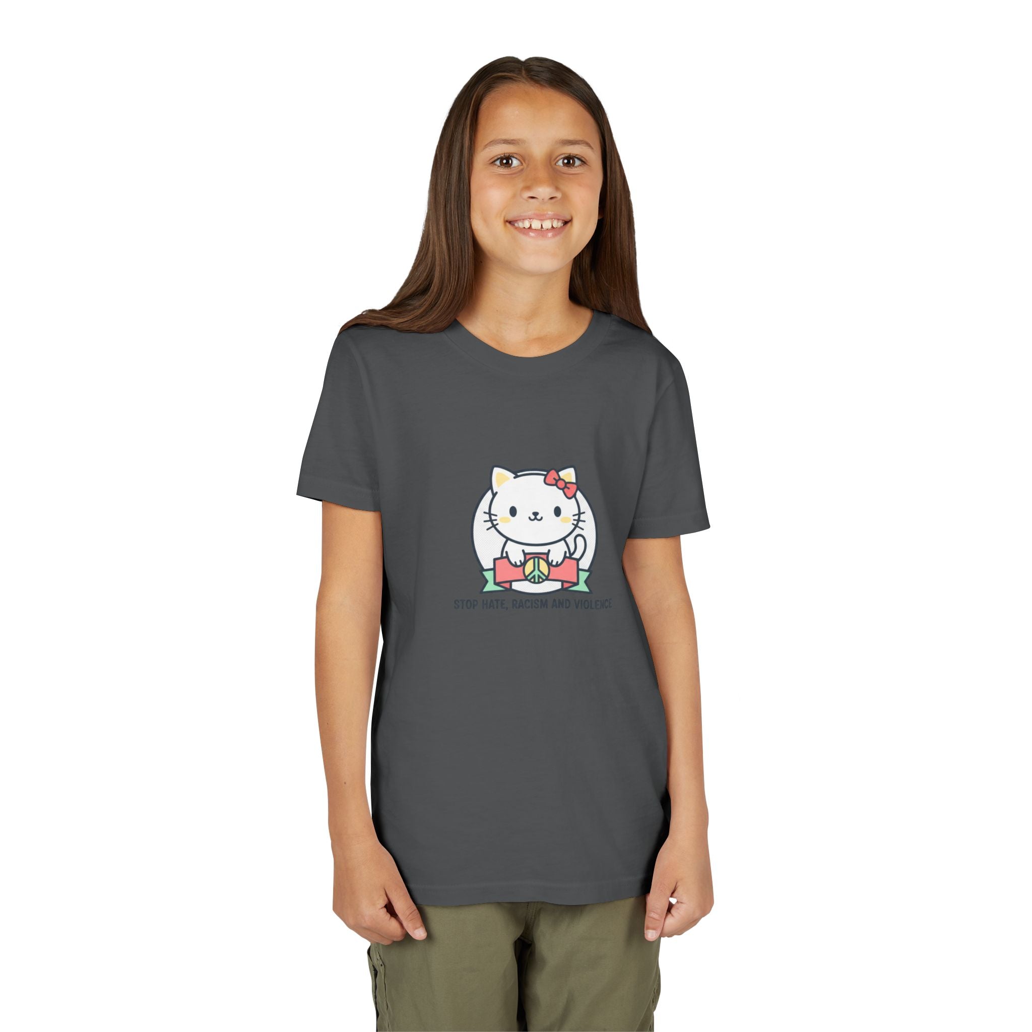 Youth Tee — HELLO KITTY STOP HATE RACISM VIOLENCE