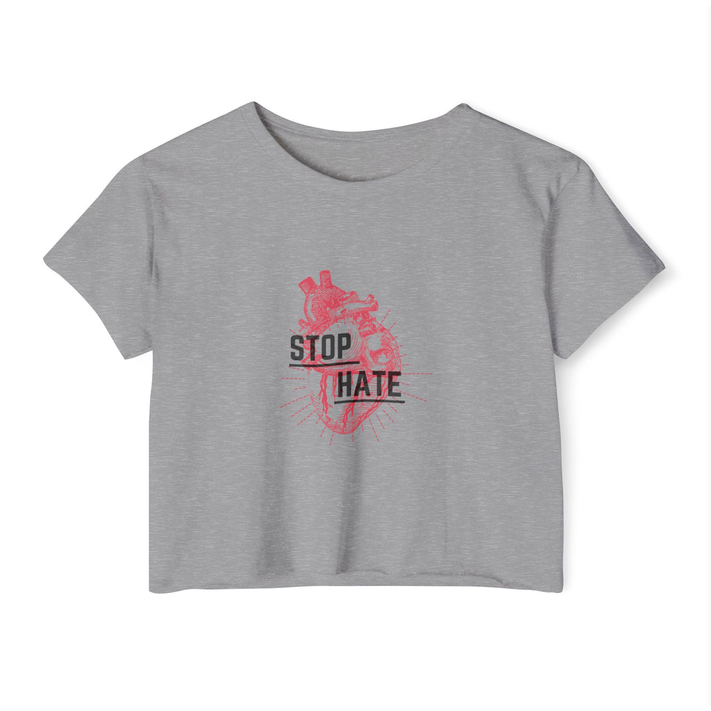 Stop Hate Heart Crop Top — Women's Festival Graphic Tee