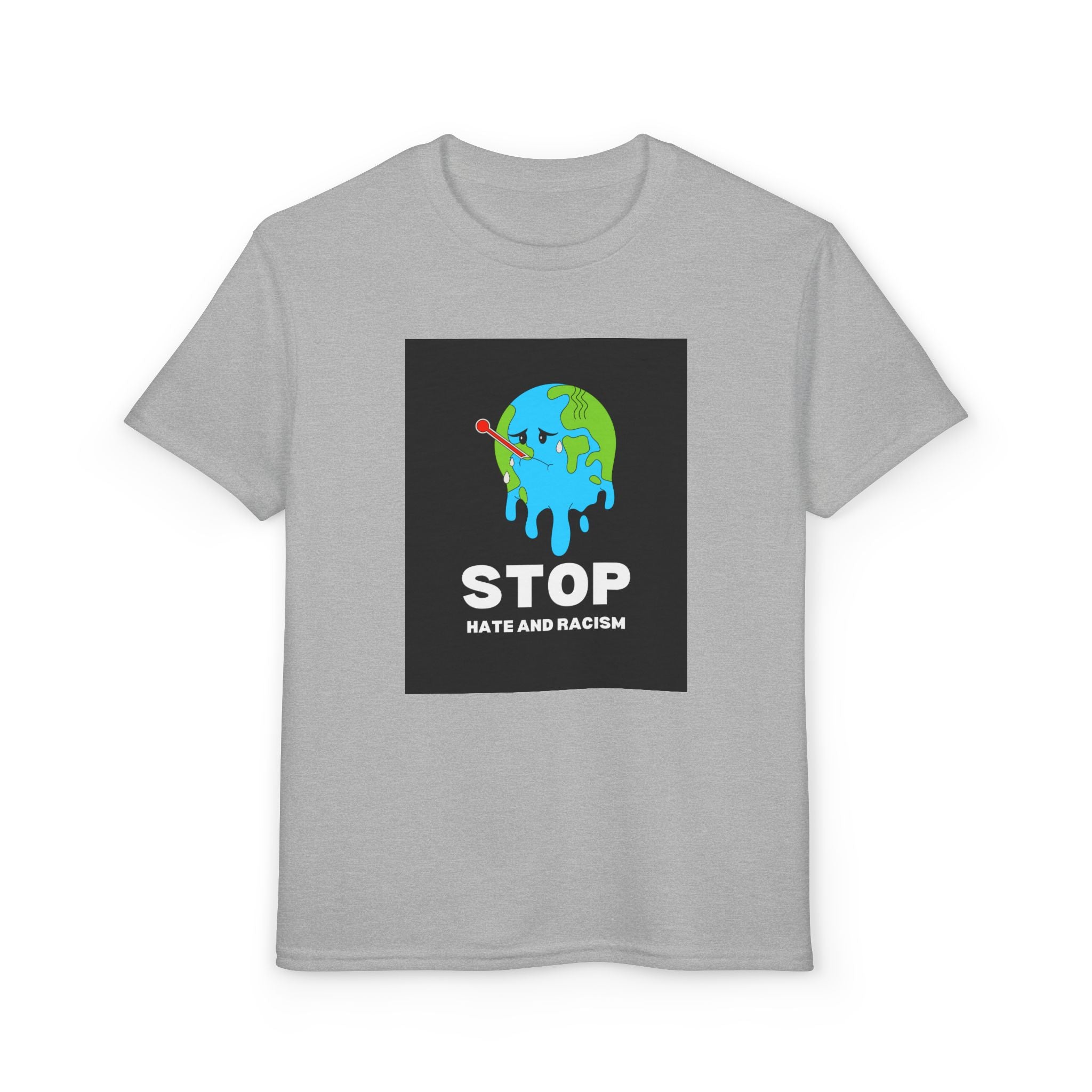 Youth T-Shirt — "STOP Hate and Racism" Earth Graphic Anti-Racism Tee