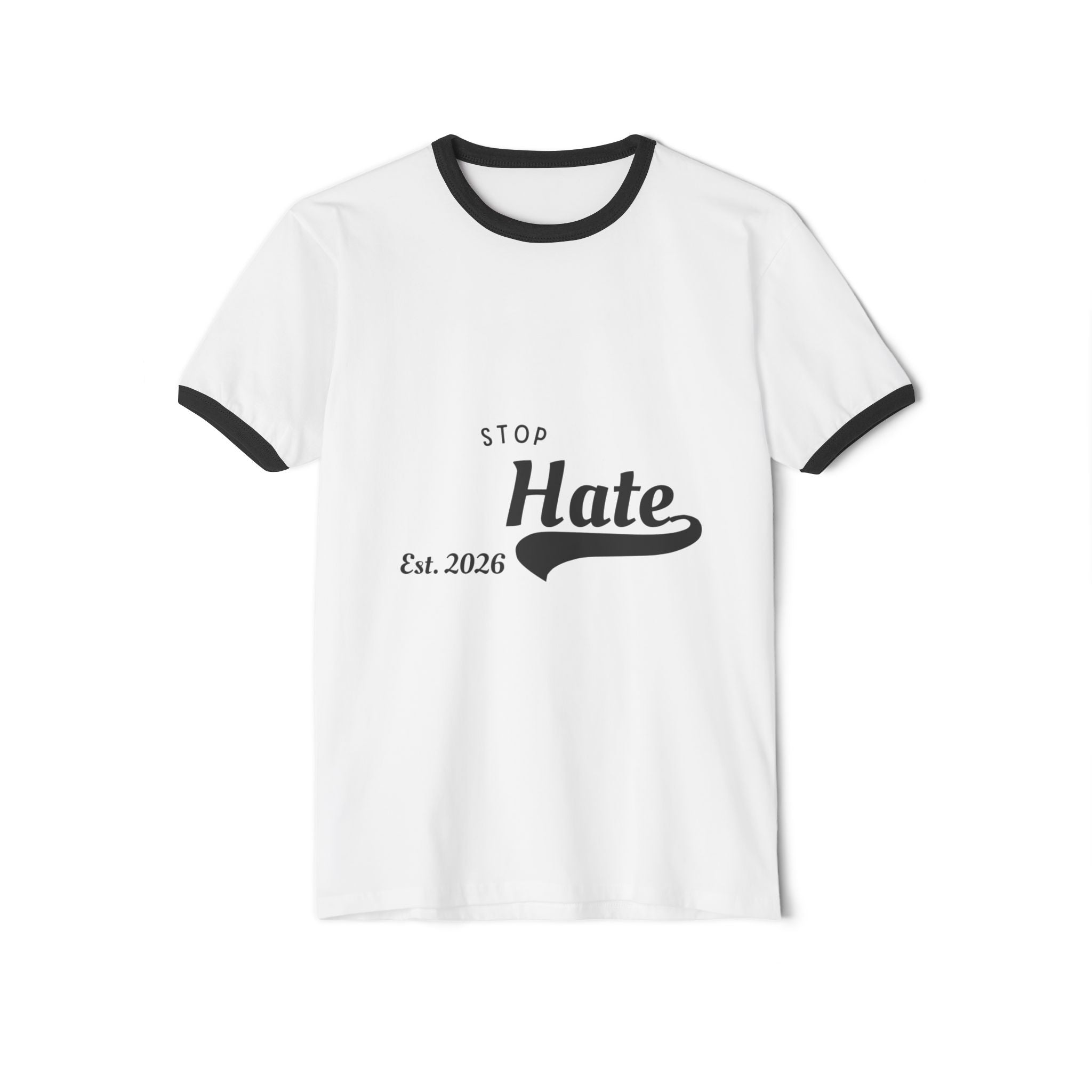 Stop Hate Ringer T-Shirt — Vintage Est. 2026 Anti-Hate Tee