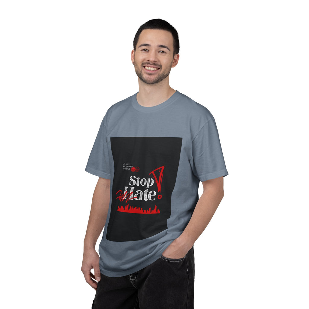 Stop Hate T-Shirt — Anti-Hate Protest Tee with Megaphone Graphic
