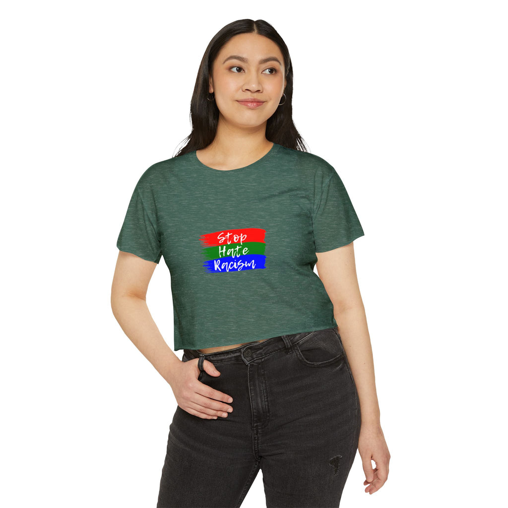 Stop Hate Racism Crop Top — Women's Activist Festival Tee
