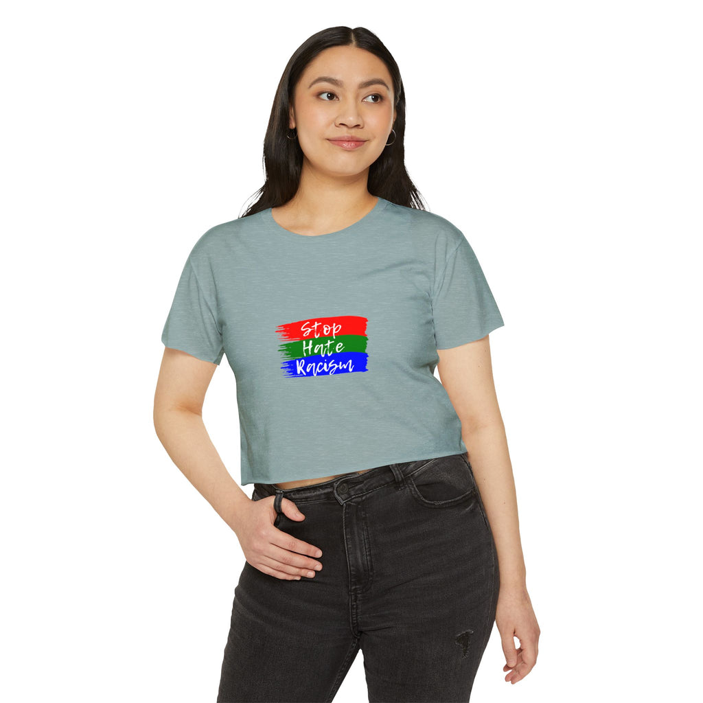 Stop Hate Racism Crop Top — Women's Activist Festival Tee