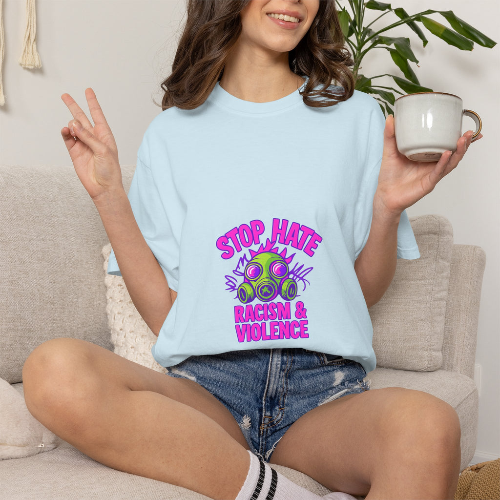 Stop Hate Racing & Violence T-Shirt — Anti-Hate Graphic Tee