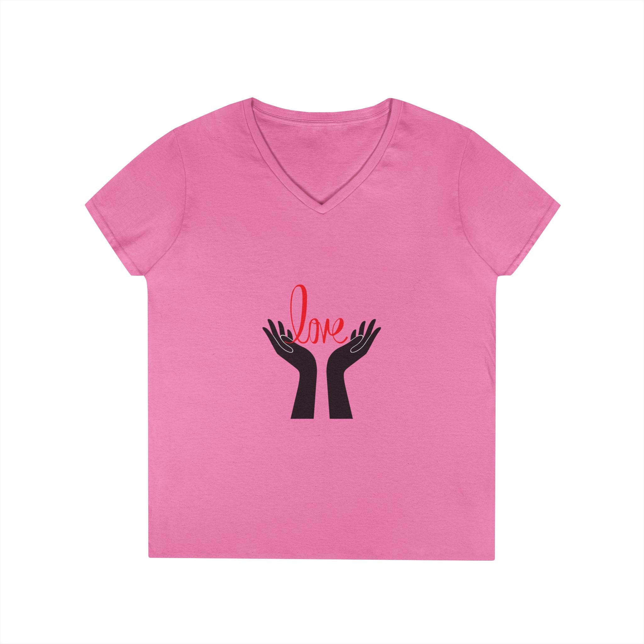 Love Hands V-Neck Tee — Women's Graphic Love T-Shirt