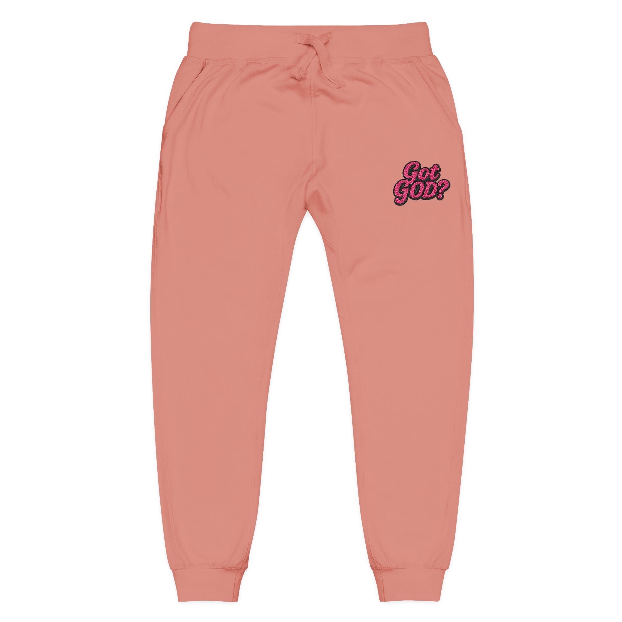 Embroidered 'Get Yours' Fleece Sweatpants — Cozy White Joggers
