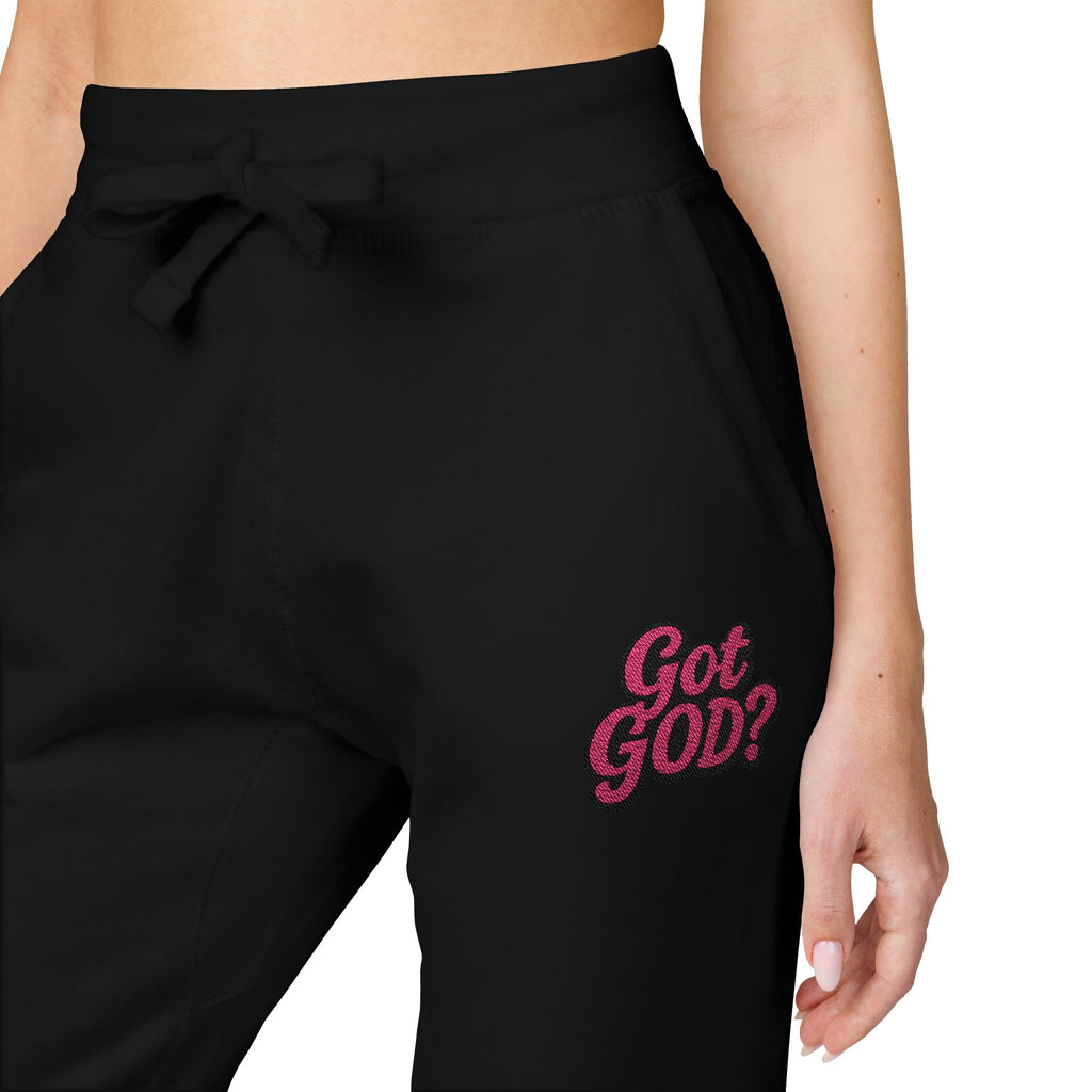 Embroidered 'Get Yours' Fleece Sweatpants — Cozy White Joggers