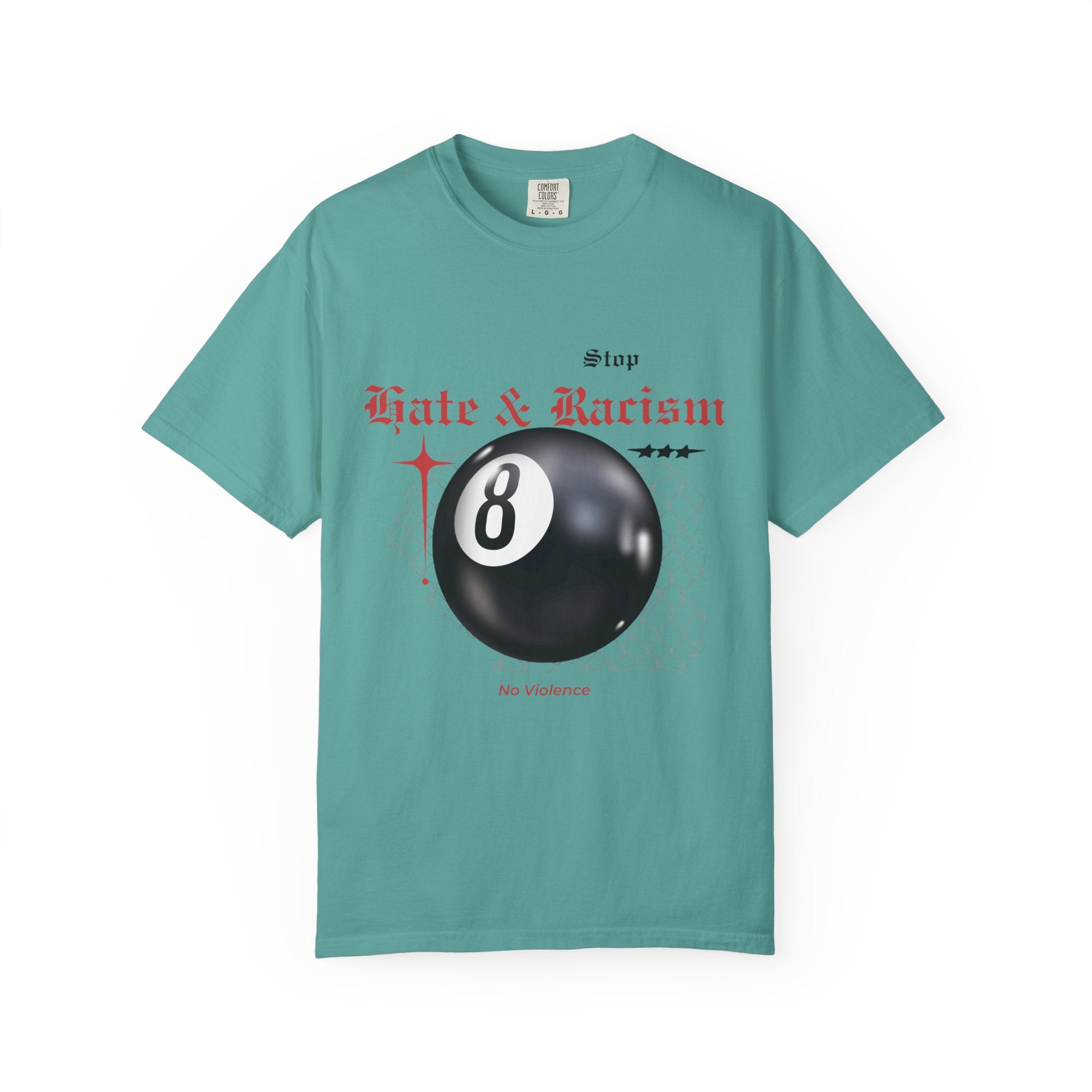 Anti-Racism 8-Ball T-Shirt — Stop Hate & Racism Graphic Tee