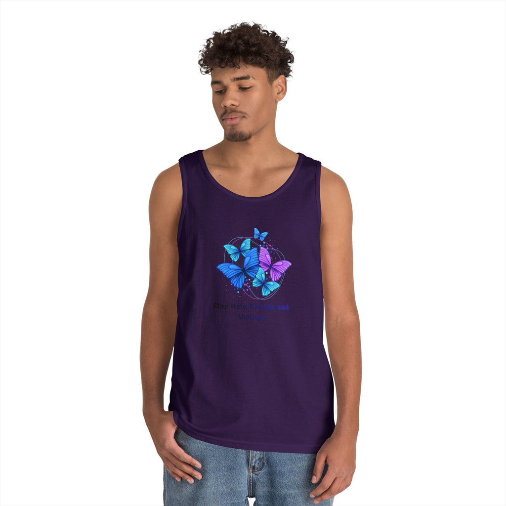Butterfly Peace Tank Top — "Stop Hate, Racism, and Violence" Graphic Tank