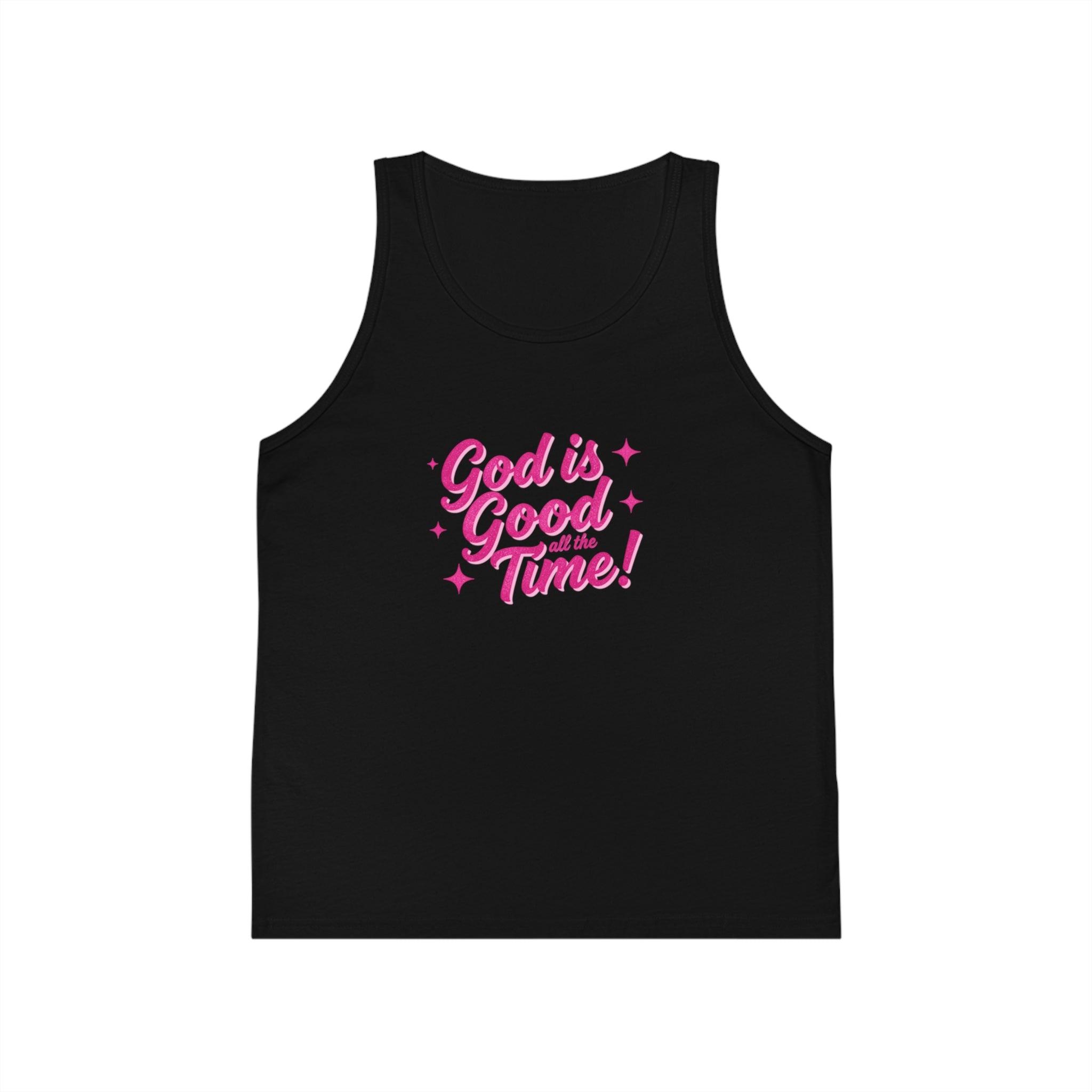 Kids Tank Top — "God Is Good All the Time!" Faith Graphic