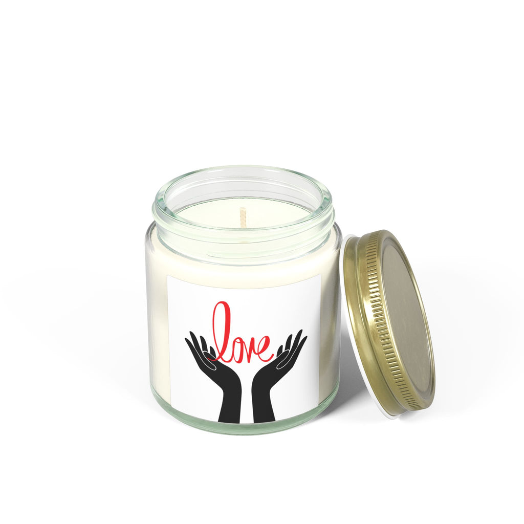 Coconut Apricot Scented Candle — 'Love' Hands Jar (4oz & 9oz)