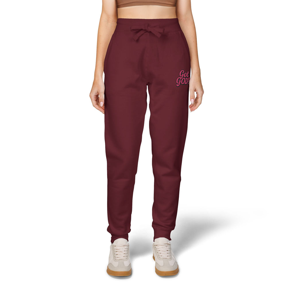 Embroidered 'Get Yours' Fleece Sweatpants — Cozy White Joggers
