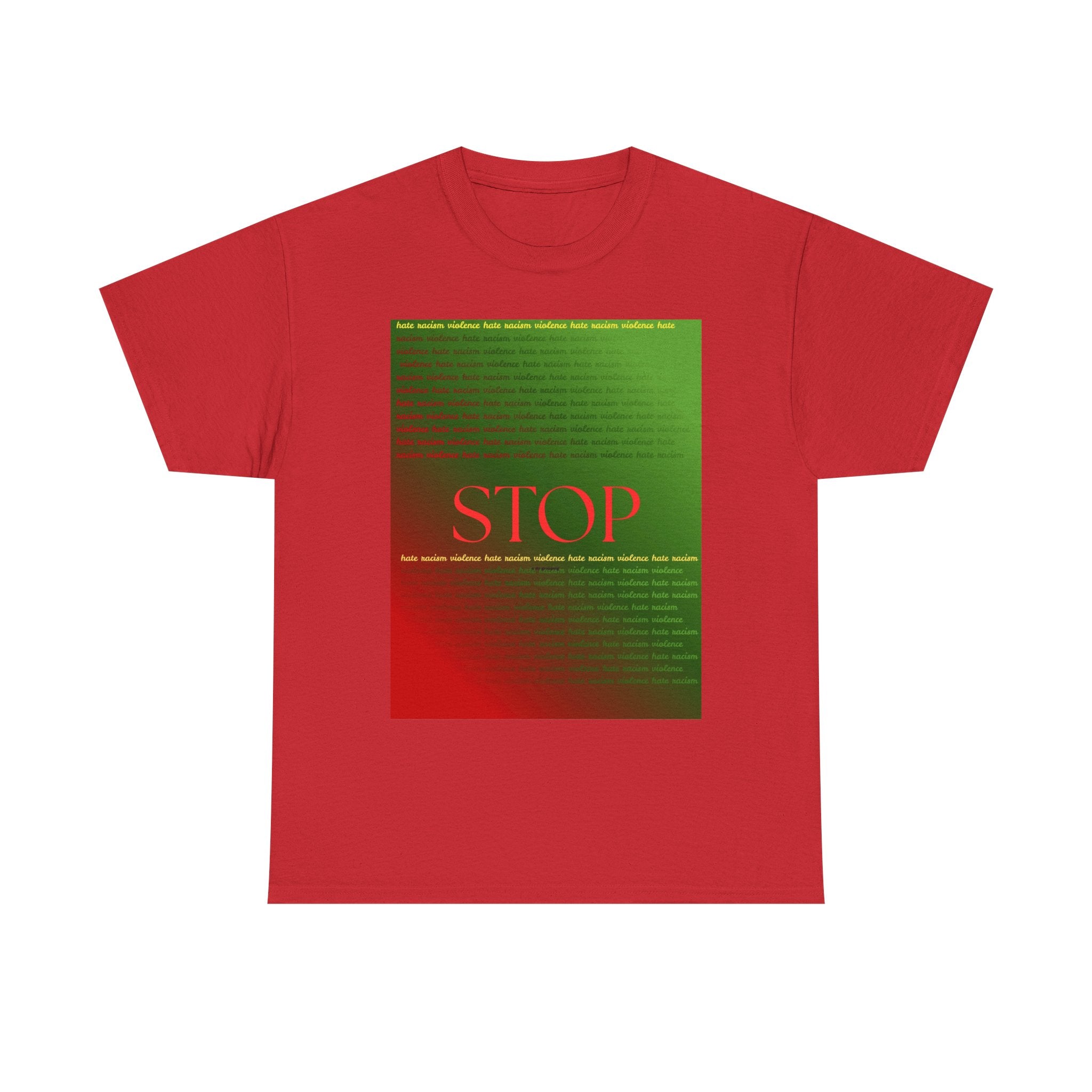 STOP Graphic Tee — Red & Green Gradient Statement T‑Shirt