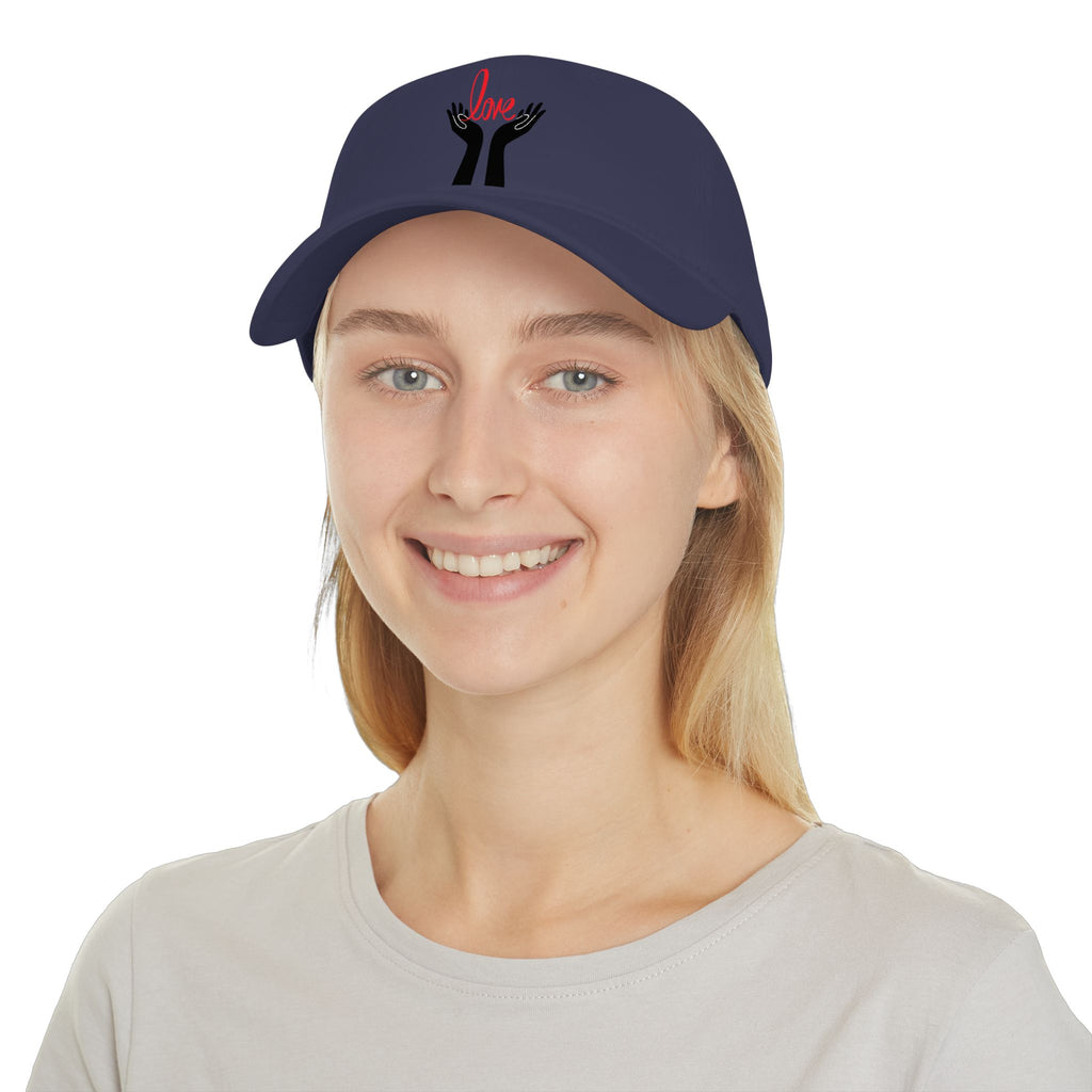 Prayer Hands Baseball Cap — Minimal Black Hands Embroidered Low Profile Hat