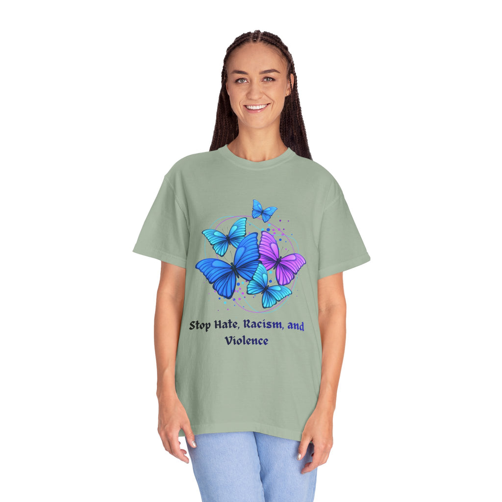 Butterfly Peace T-Shirt — "Stop Hate, Racism, and Violence" Anti-Violence Tee