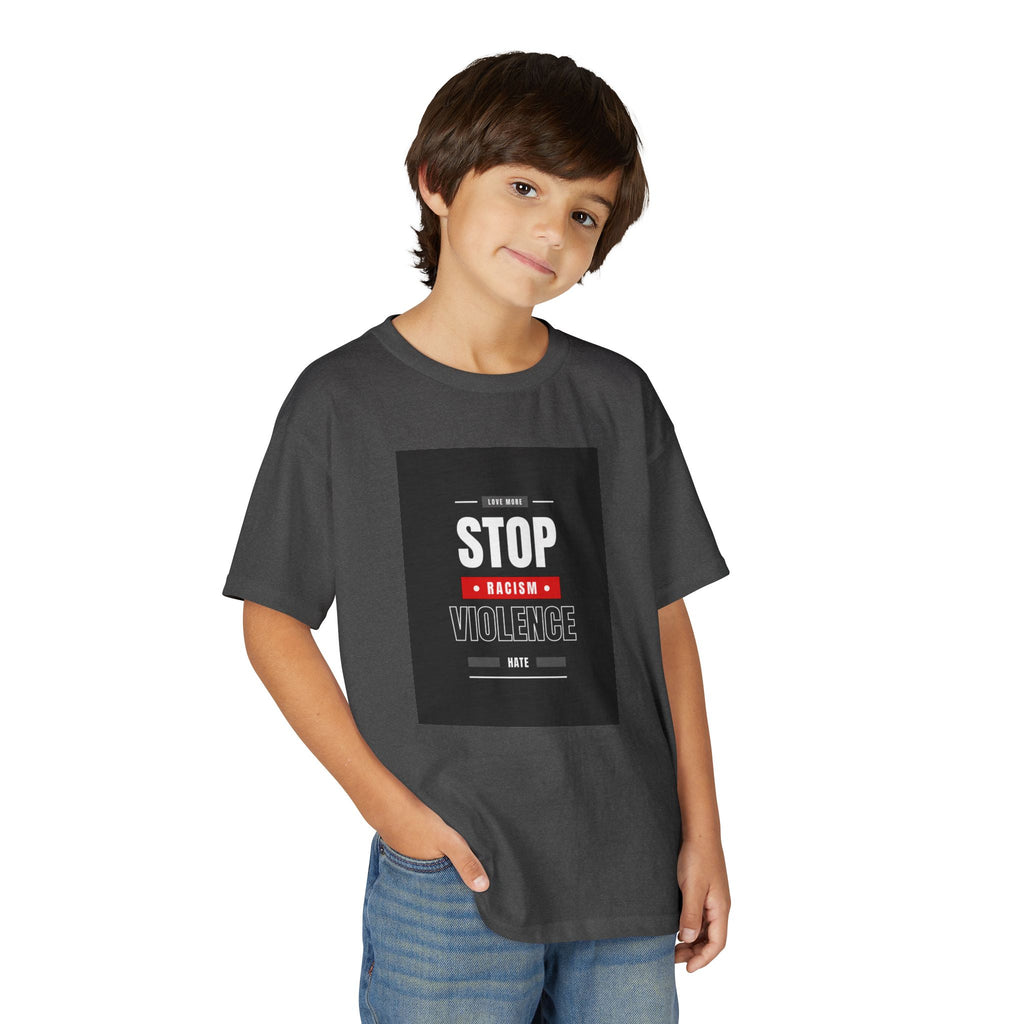 Youth T-Shirt — "Stop Racism Stop Violence" Graphic Tee