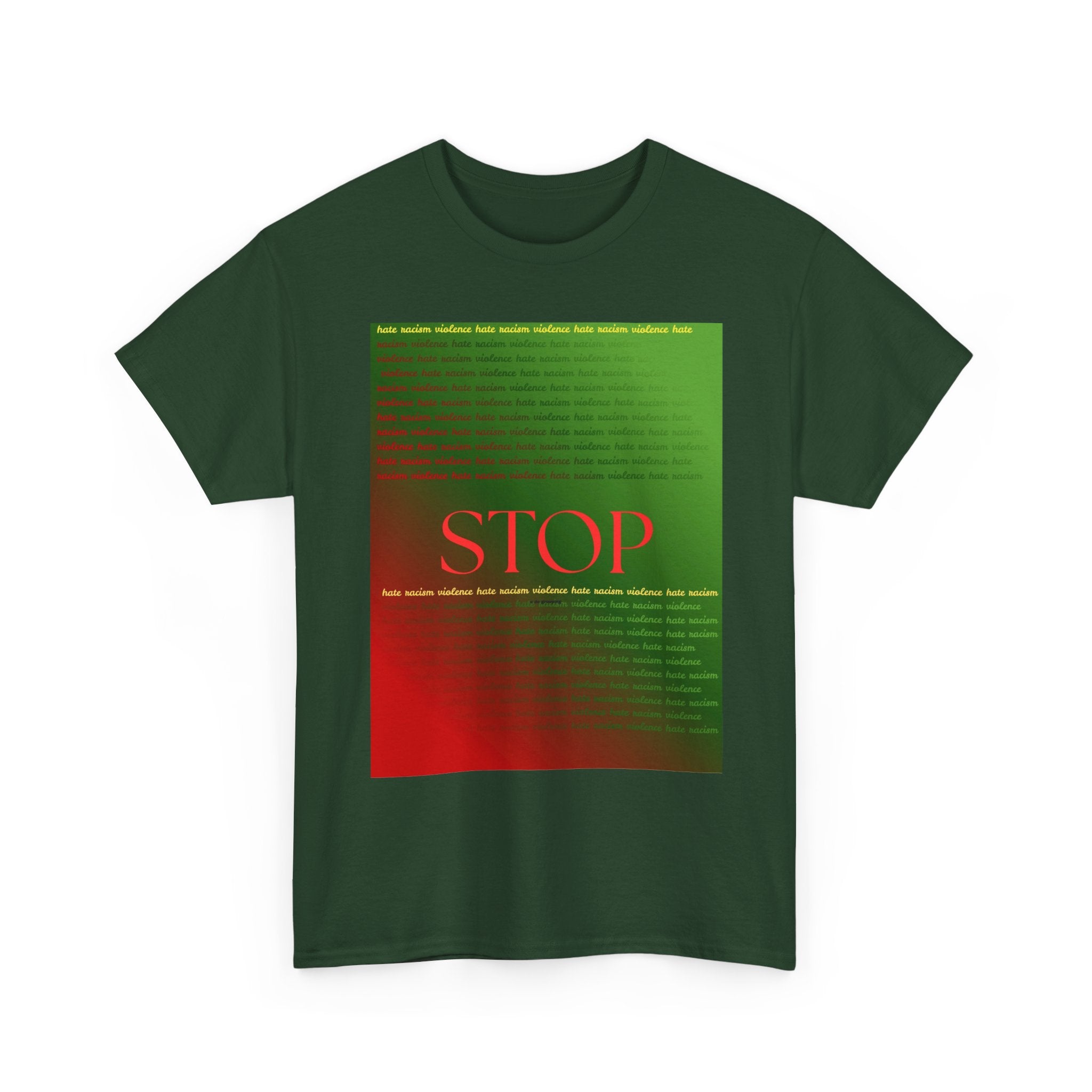STOP Graphic Tee — Red & Green Gradient Statement T‑Shirt