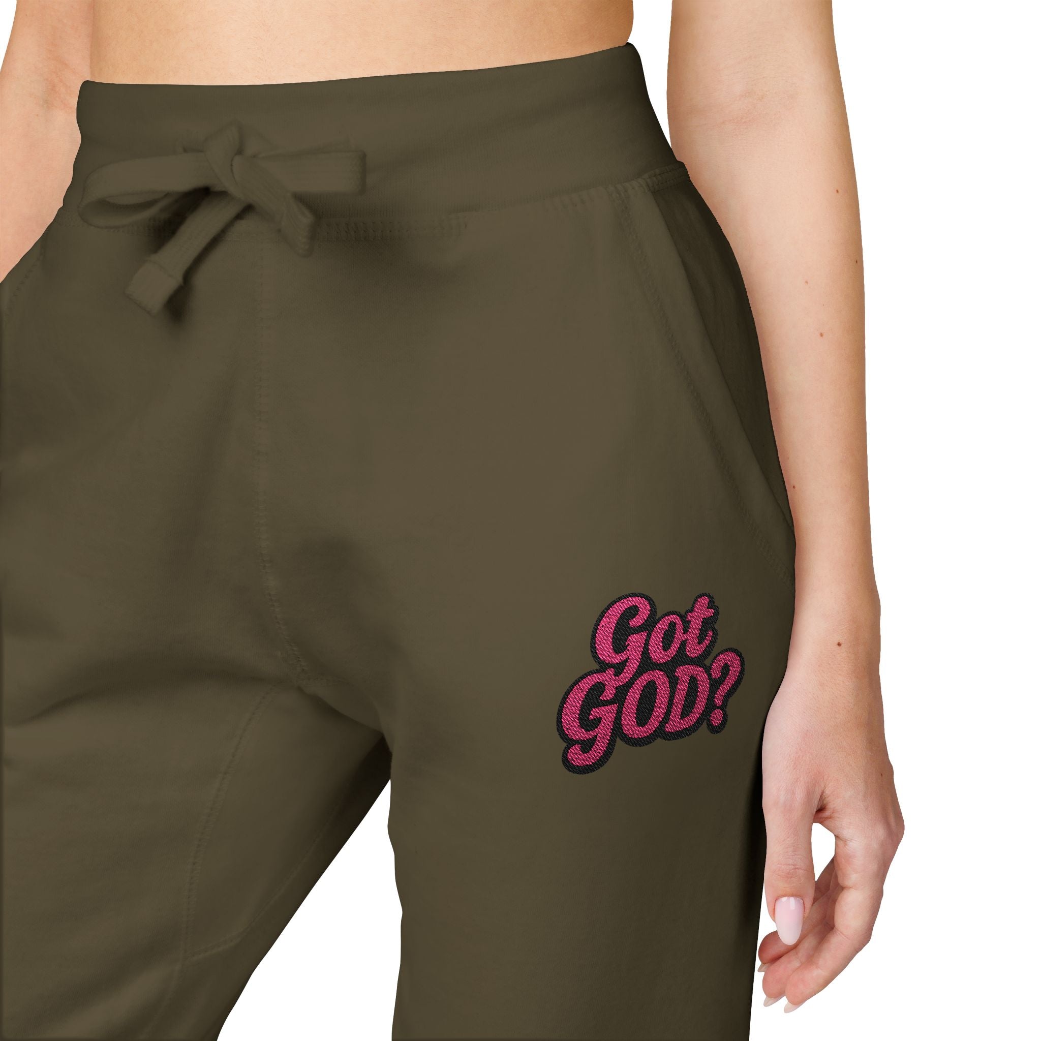 Embroidered 'Get Yours' Fleece Sweatpants — Cozy White Joggers