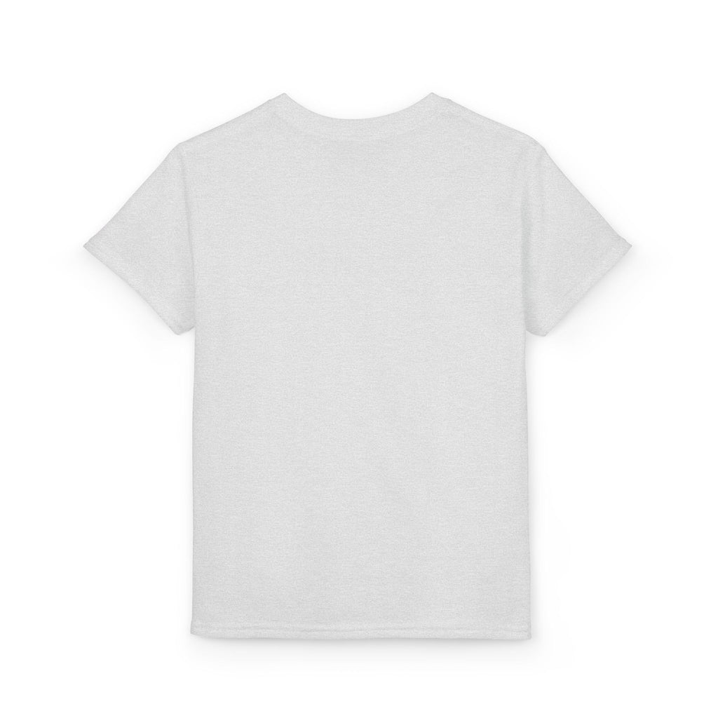 Youth T-Shirt — Cute Pink Gift Box Graphic with "Stop, Realism and Races" Slogan