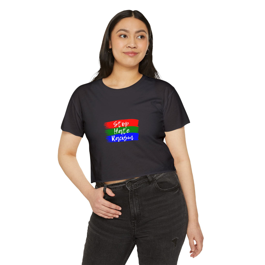 Stop Hate Racism Crop Top — Women's Activist Festival Tee