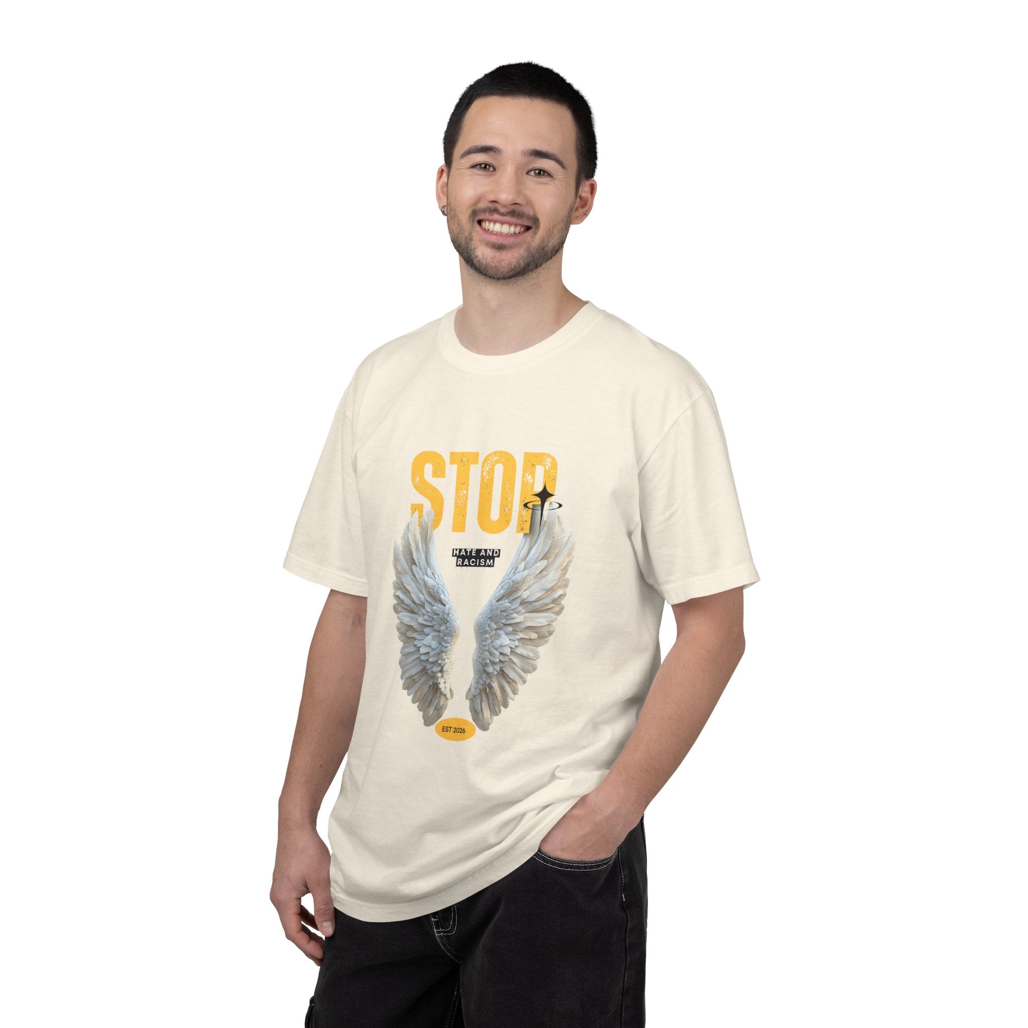 Angel Wings "STOP" Graphic T‑Shirt