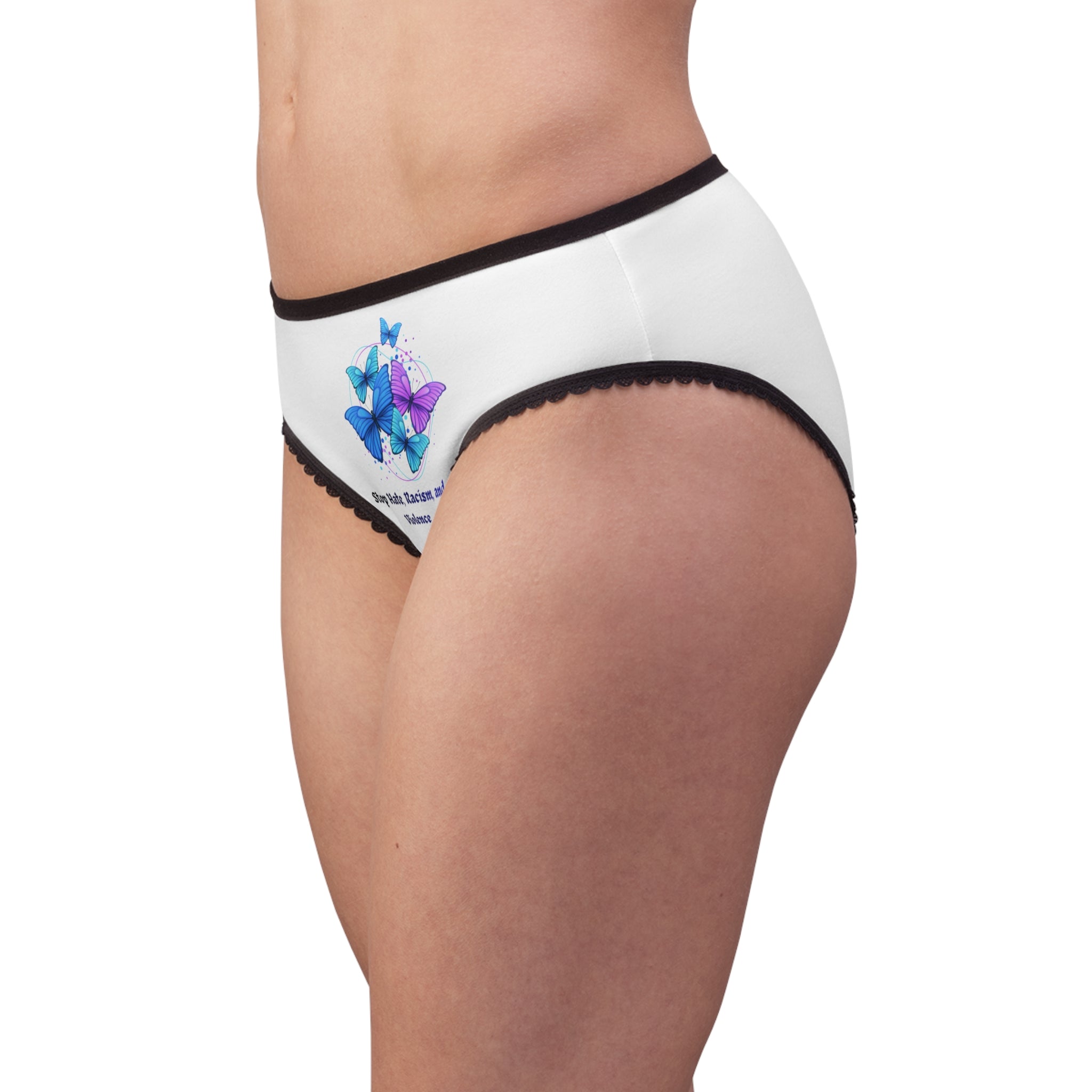 Butterfly Peace Briefs — "Stop Hate, Racism, and Violence" Women's Underwear