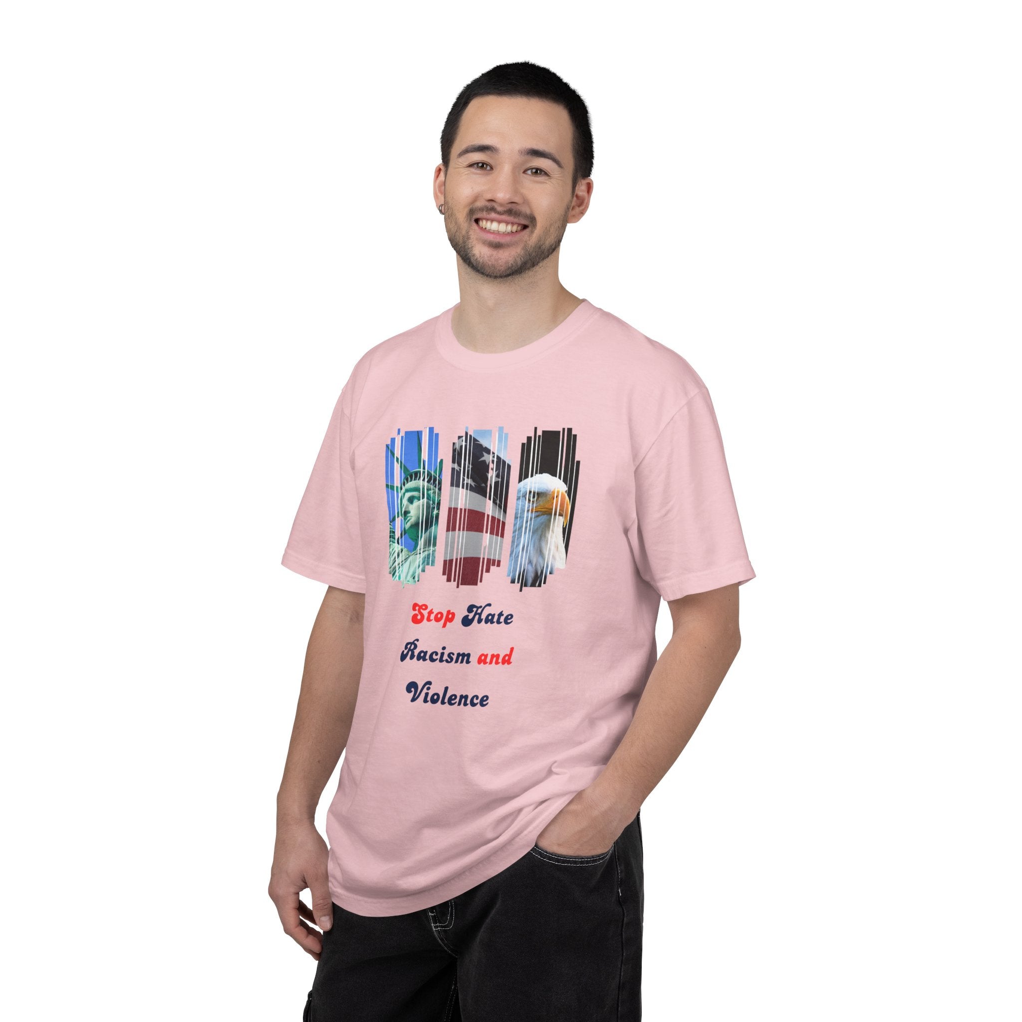 Patriotic 'Stop Hate Racism and Violence' T-Shirt