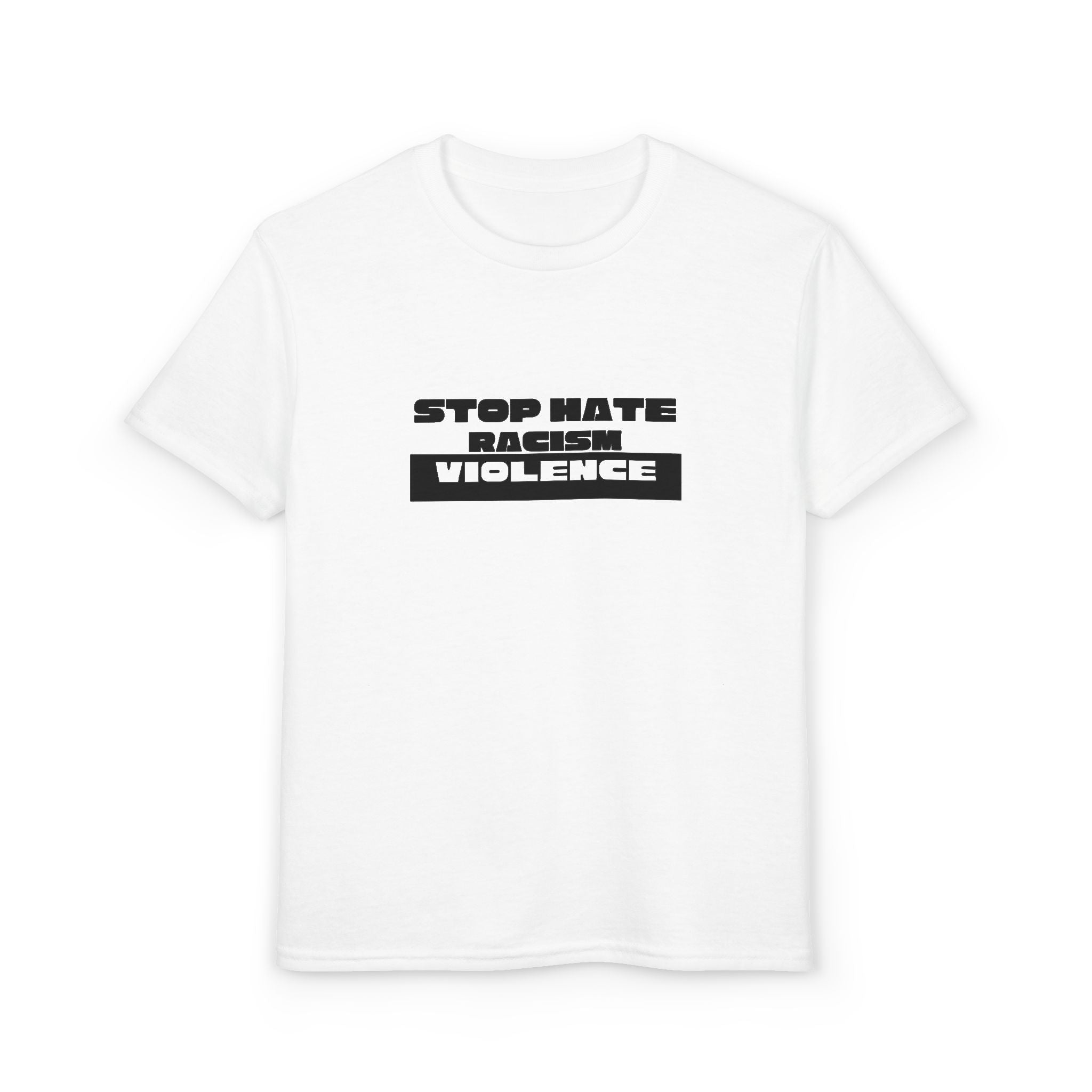 Youth T-Shirt — "Stop Hate, Stop Violence" Graphic Tee