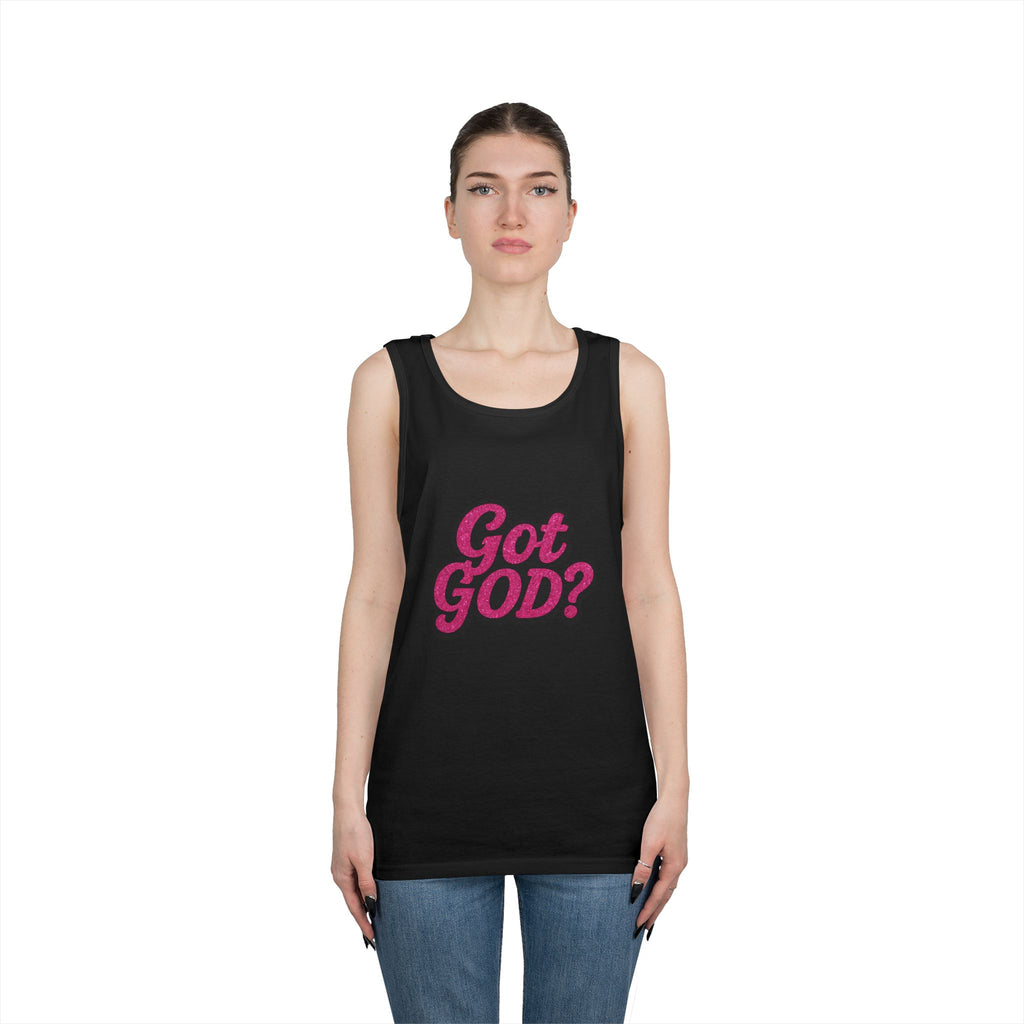 Got God? Pink Retro Graphic Tank Top — Christian Faith Statement Tee