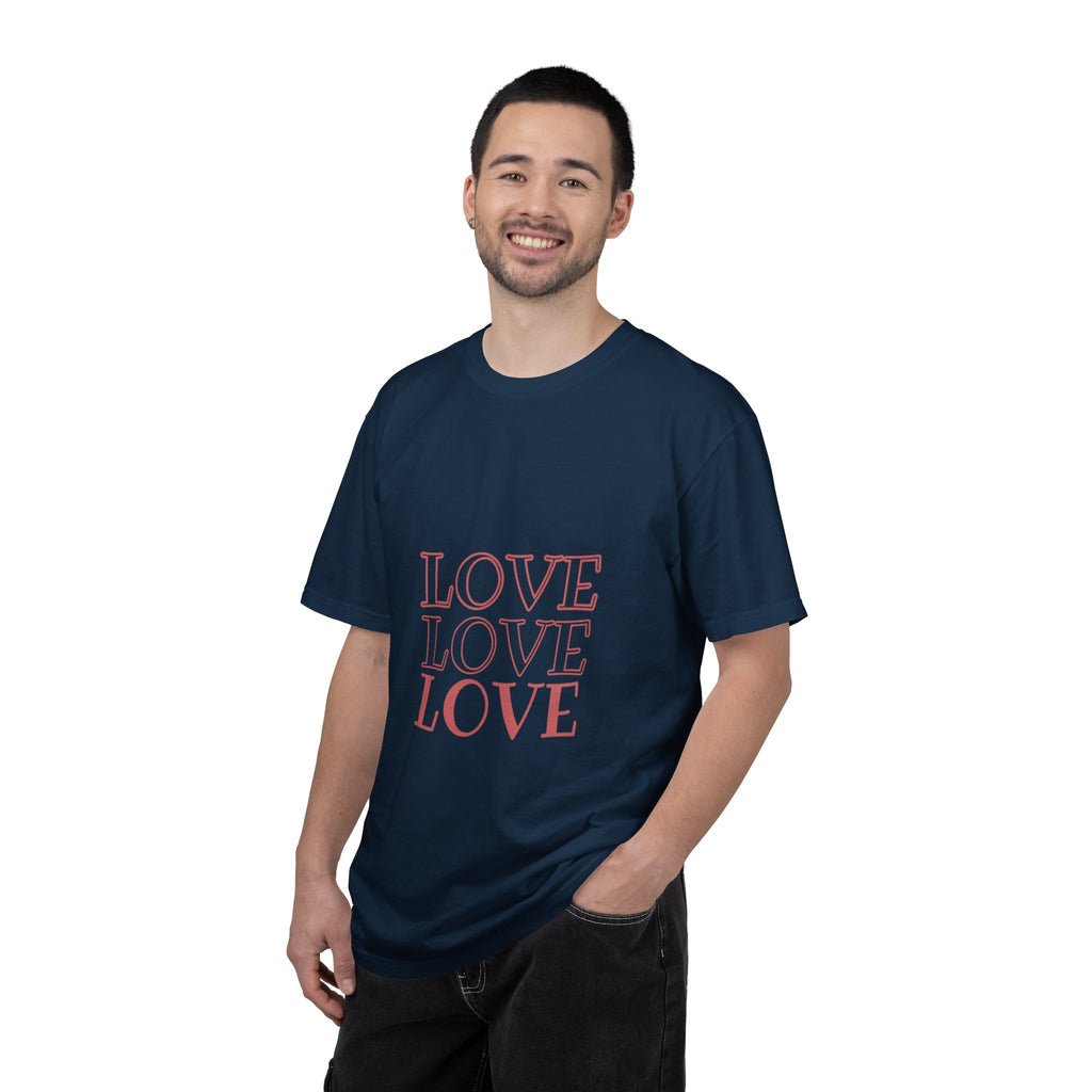Love Love Love T-Shirt — Vintage Pink Stacked Text Tee