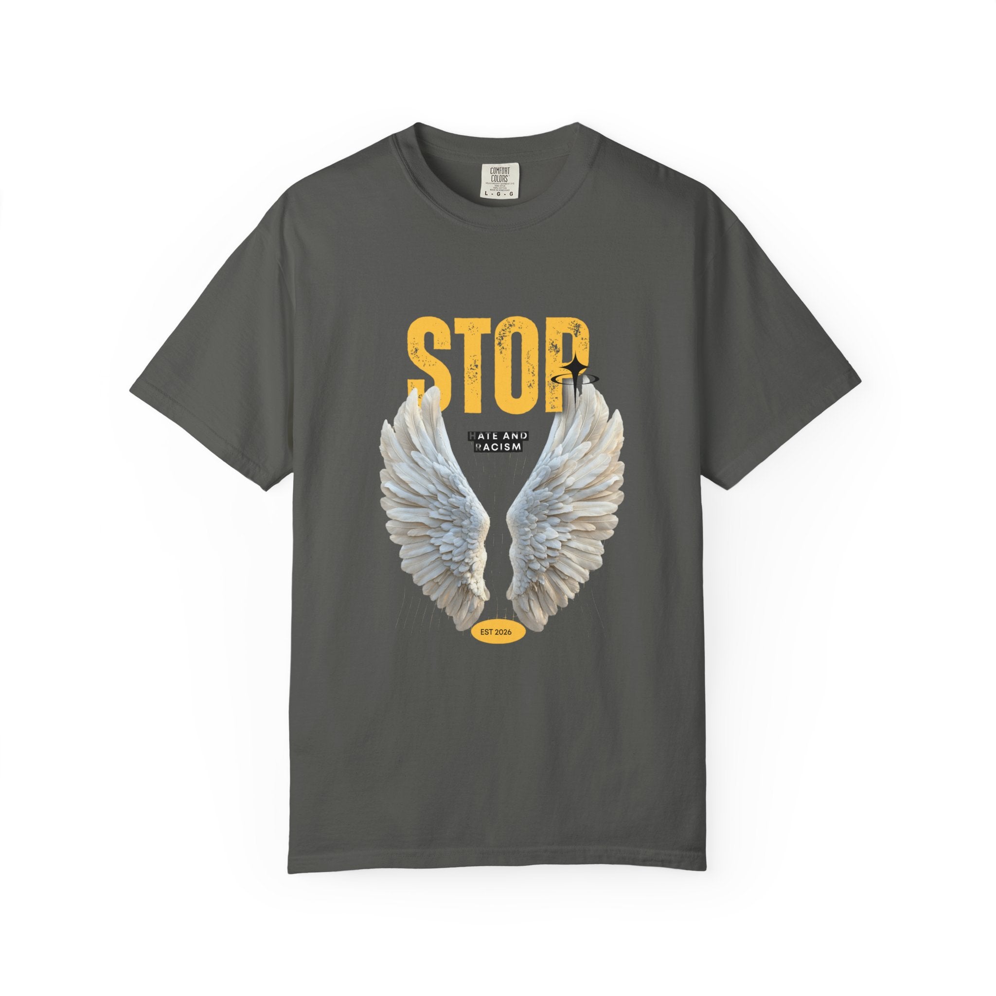 Angel Wings "STOP" Graphic T‑Shirt
