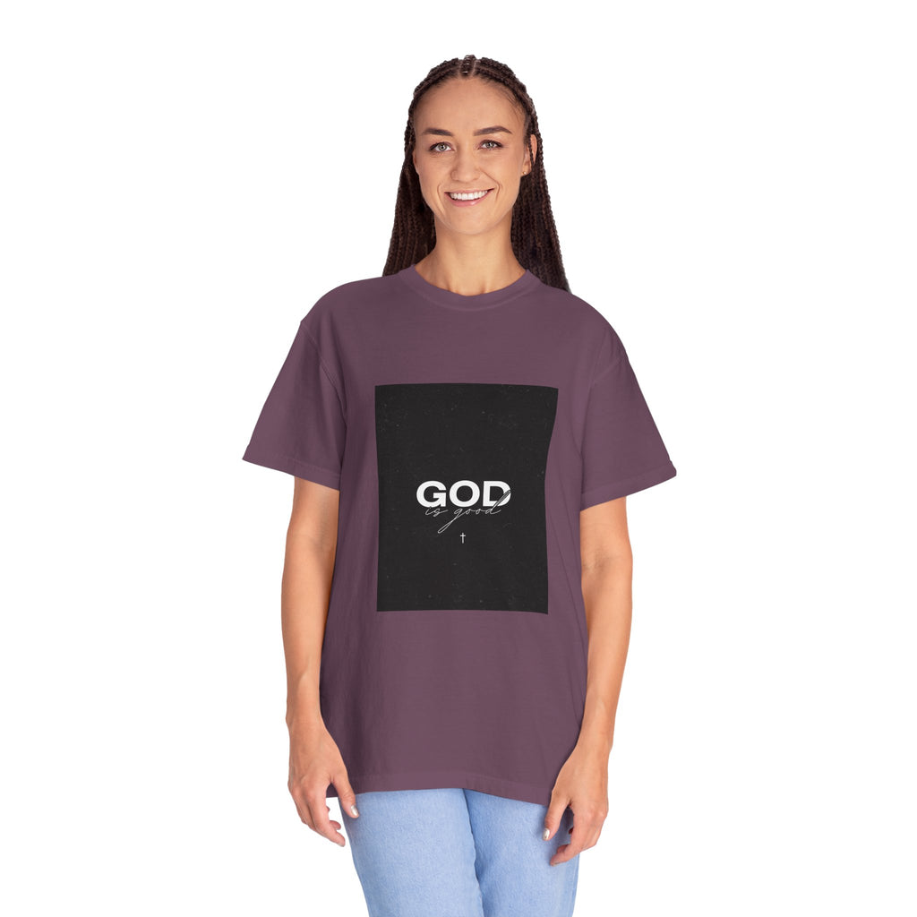 God Typography T-Shirt — Minimal Black Square Graphic Tee