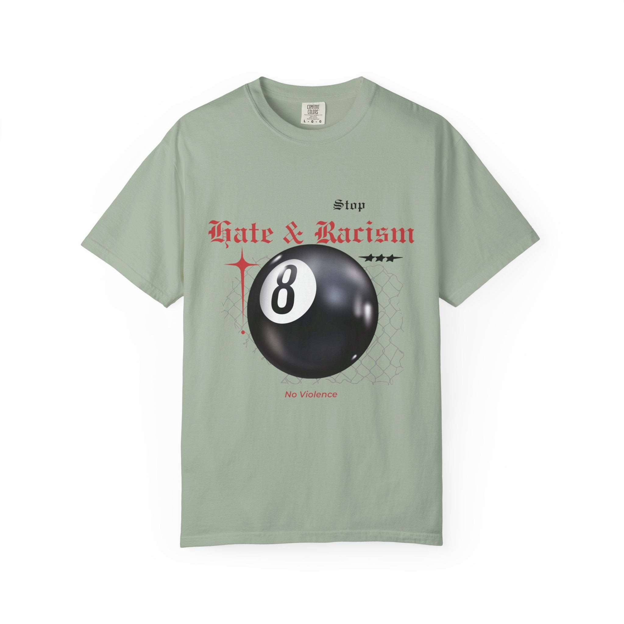 Anti-Racism 8-Ball T-Shirt — Stop Hate & Racism Graphic Tee