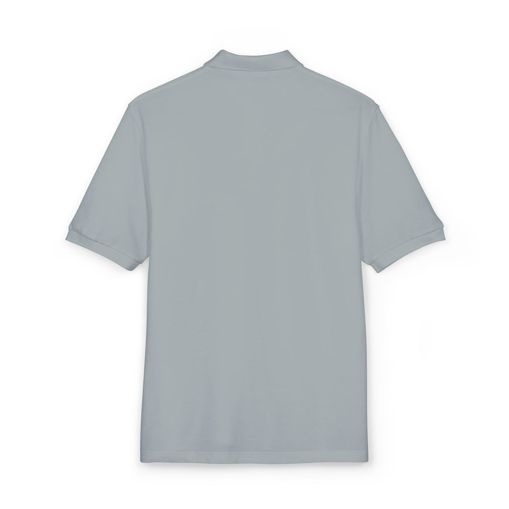 Embroidered 'Just Breathe' White Polo Shirt