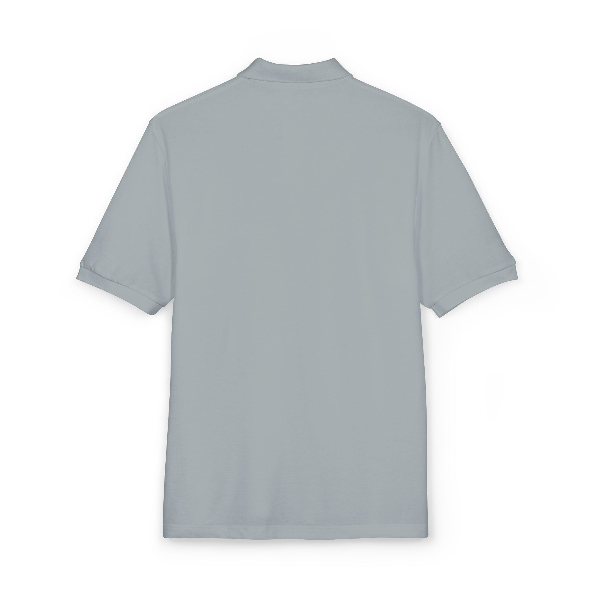 Embroidered 'Just Breathe' White Polo Shirt