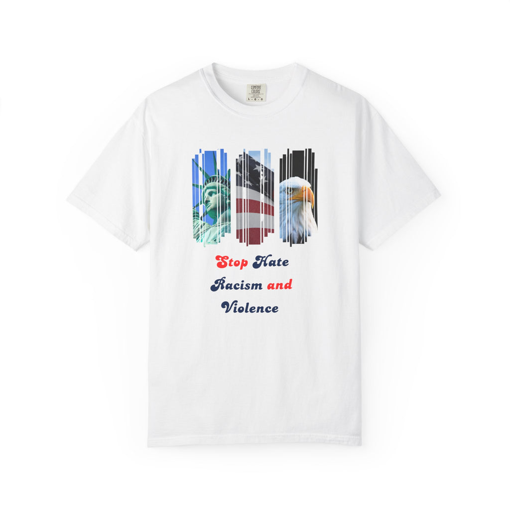 Patriotic 'Stop Hate Racism and Violence' T-Shirt