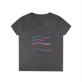 Ladies' V-Neck T-Shirt — "Stop Hate Repeat" Anti-Racism Message Tee