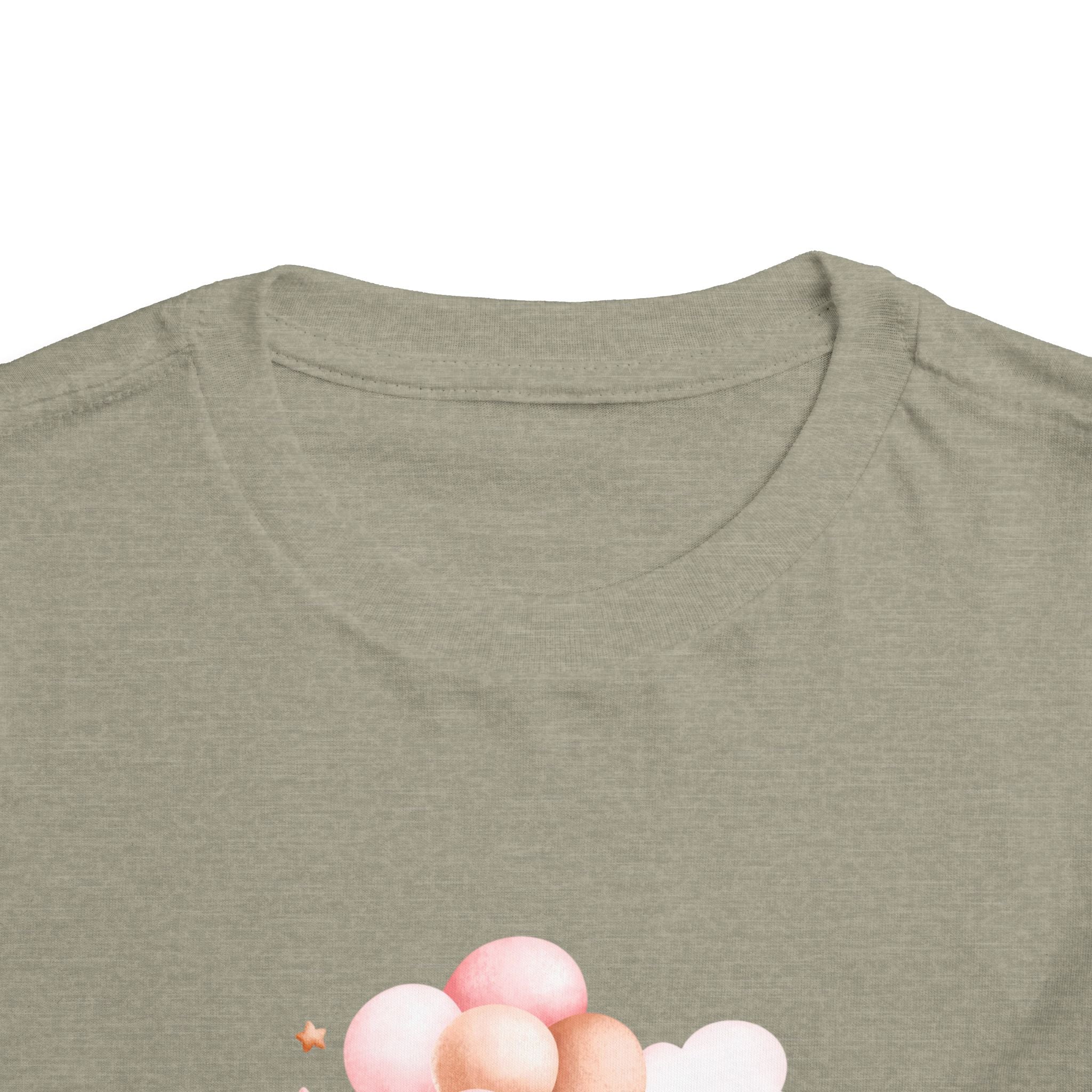 Toddler Tee — Cute Teddy with Balloons “Stop Hate and Racism”