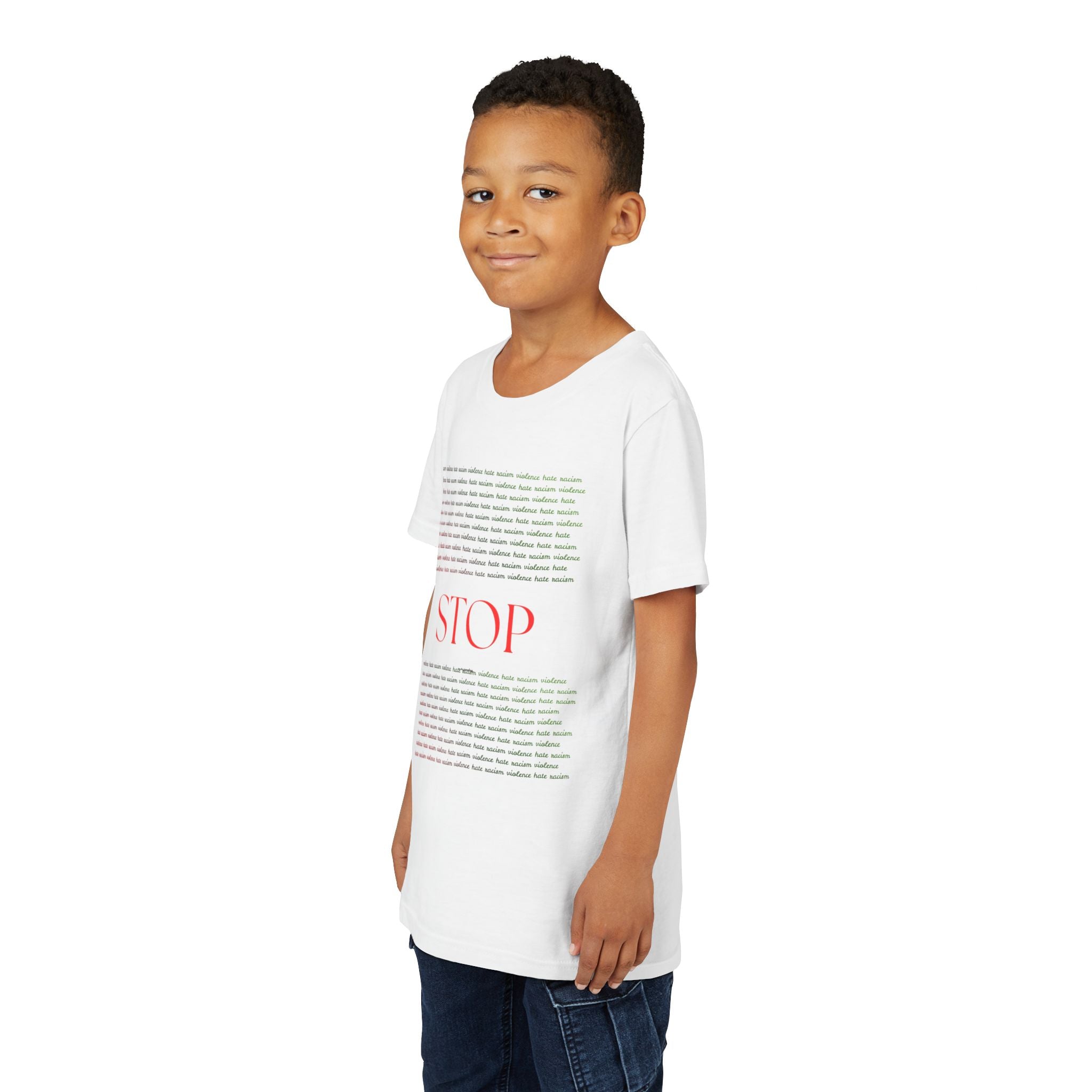 Youth Tee — Bold Yellow 'STOP' Graphic Kids T‑Shirt