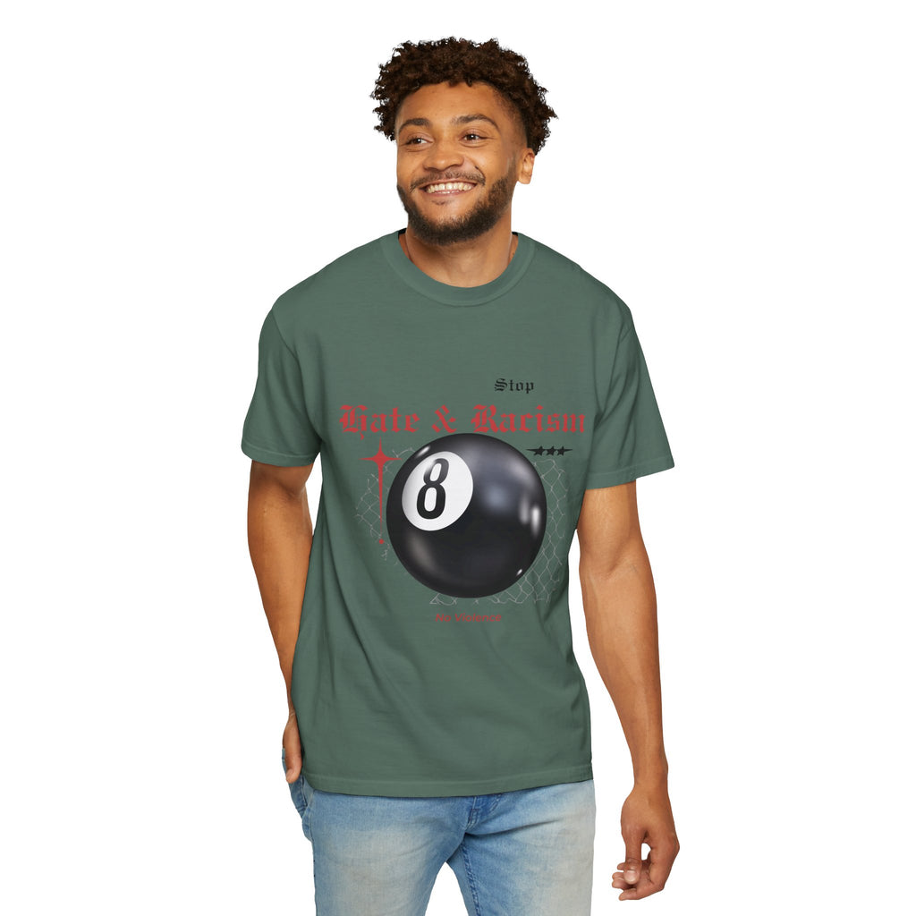 Anti-Racism 8-Ball T-Shirt — Stop Hate & Racism Graphic Tee
