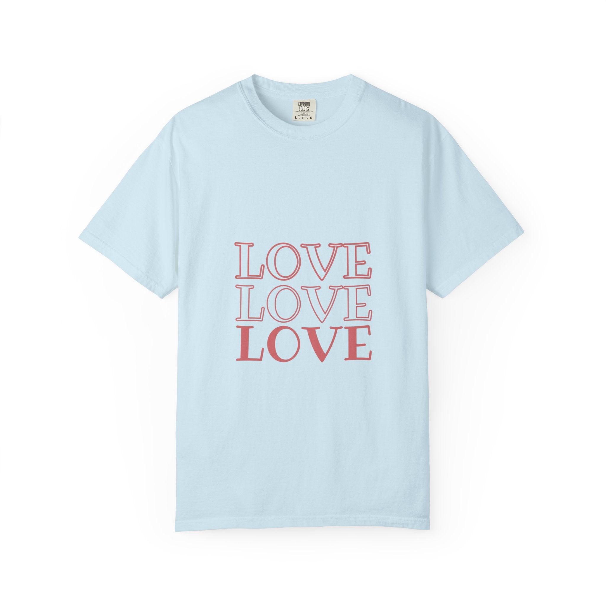 Love Love Love T-Shirt — Vintage Pink Stacked Text Tee